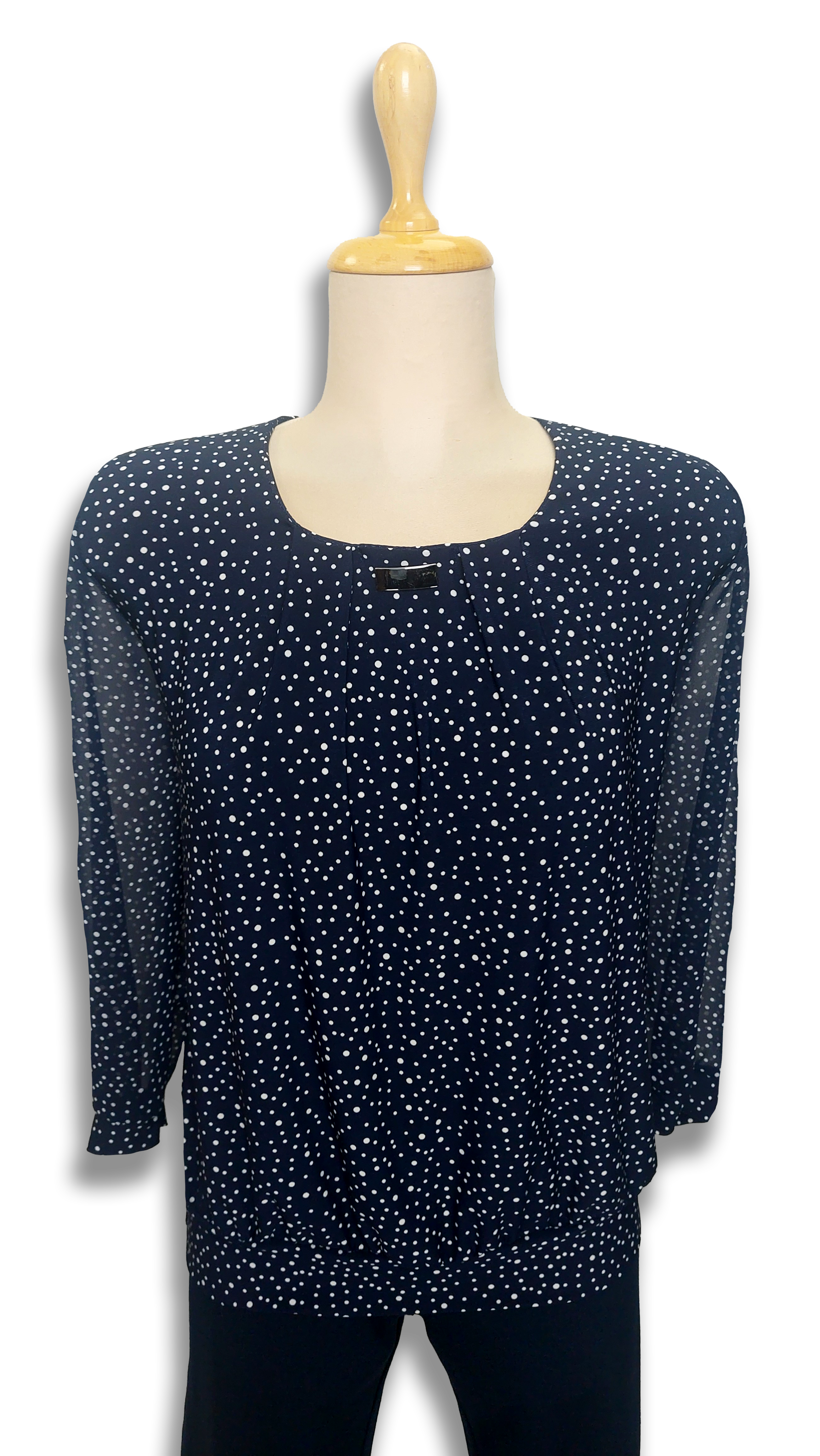 Júlia is dark blue pin-spotted blouse product image