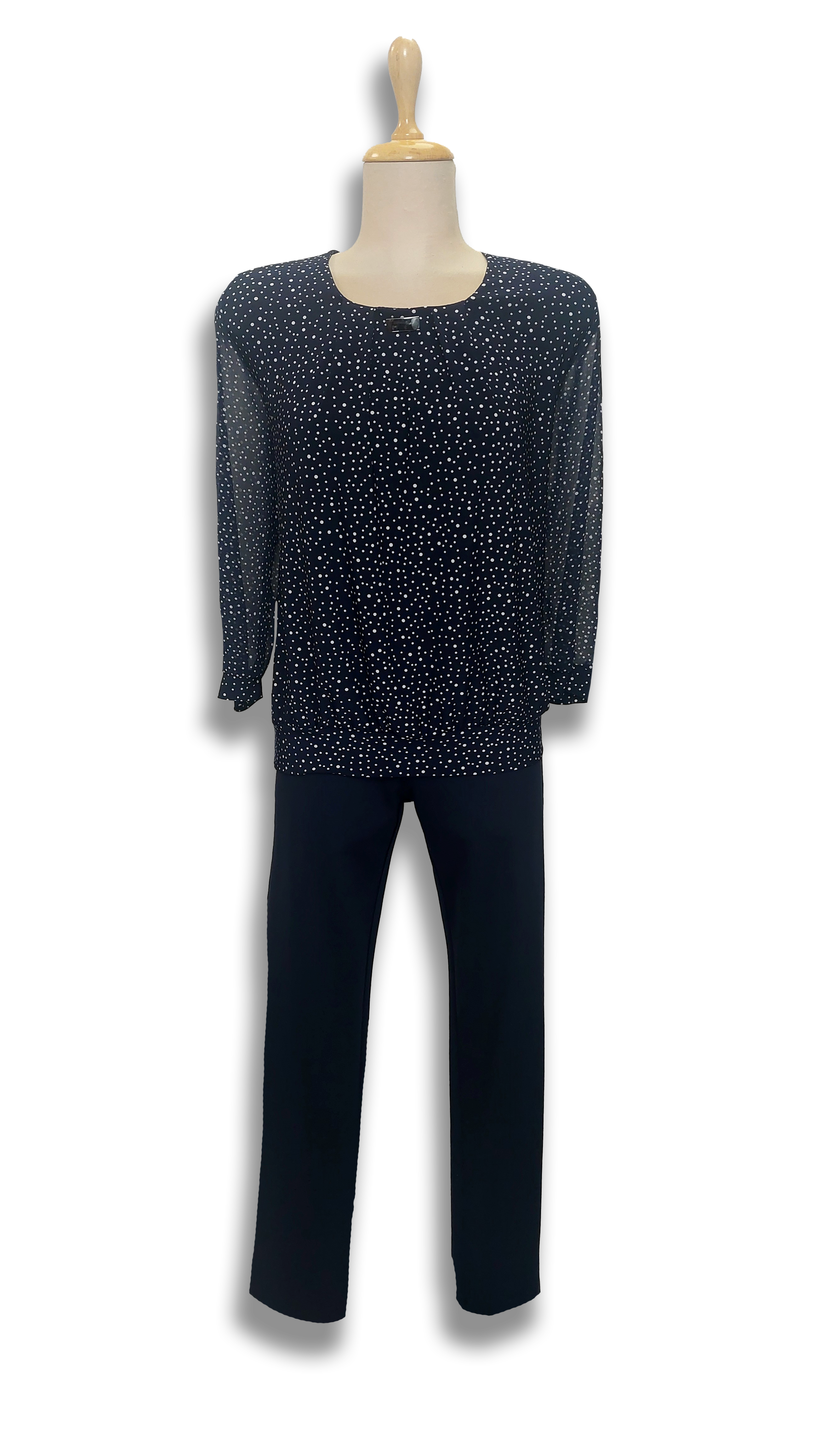Júlia is dark blue pin-spotted blouse product image