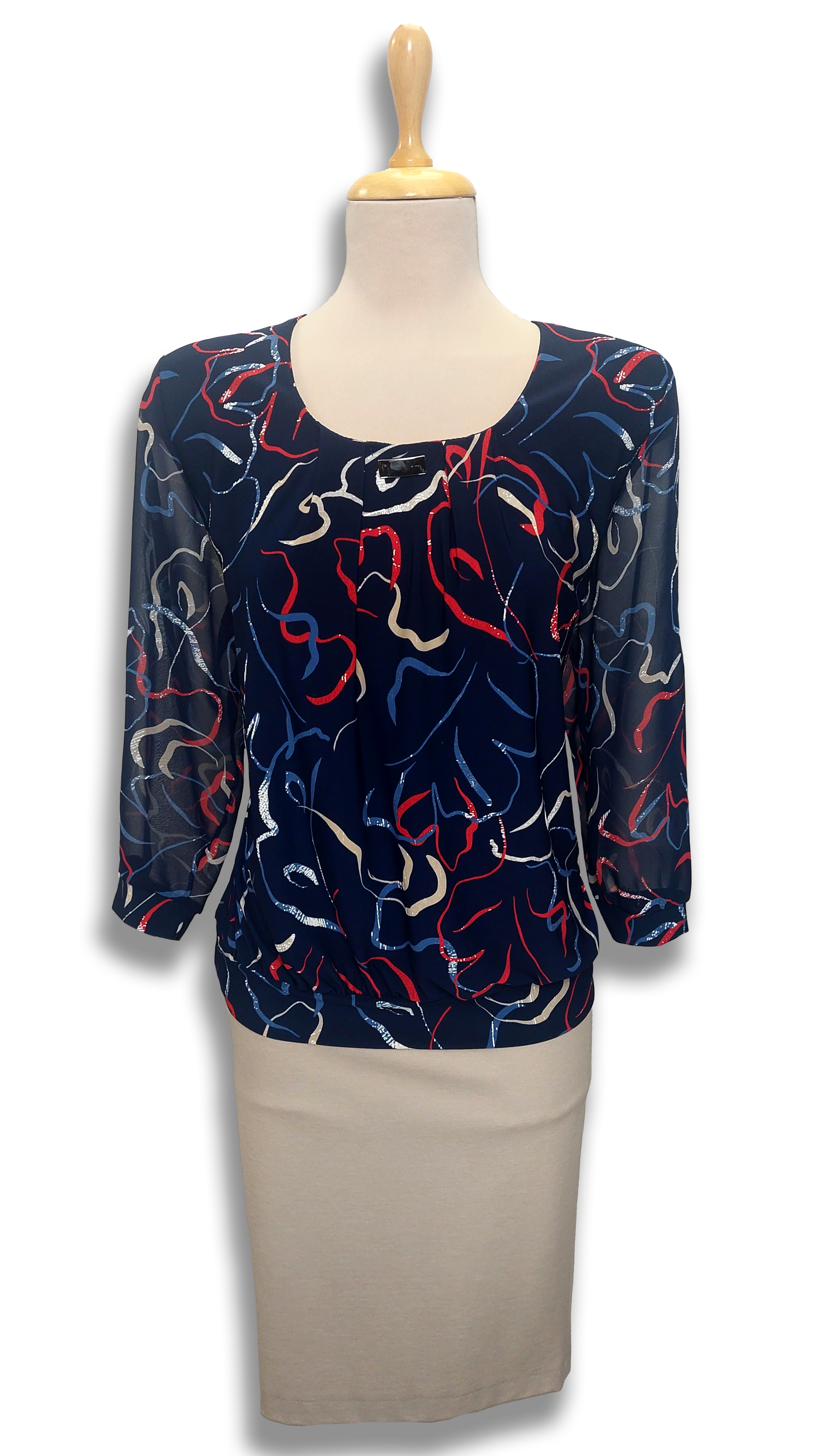 Julia red pattern blouse product image