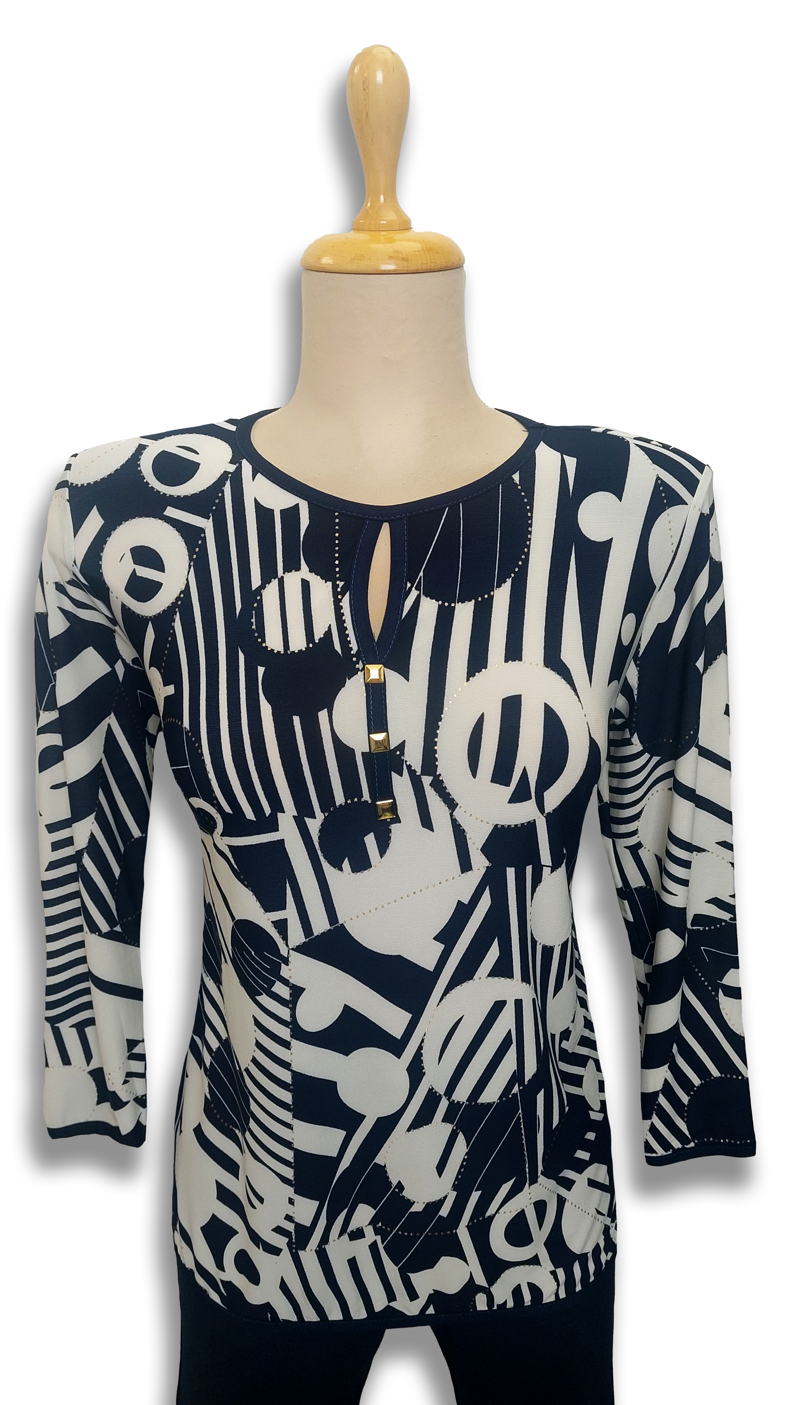 Amina dark blue and white ring polo product image