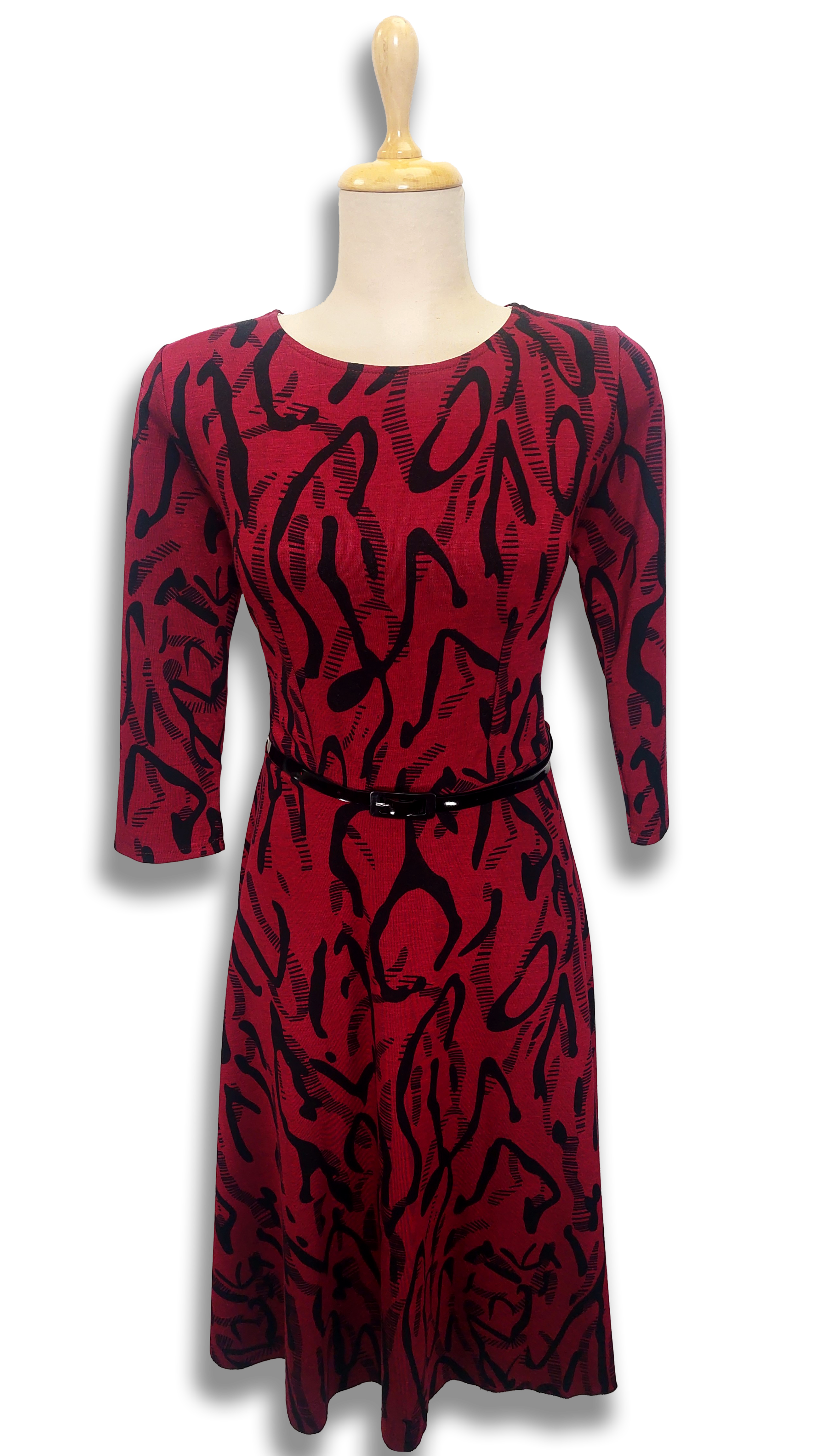 Abigél thick burgundy pattern dress product image