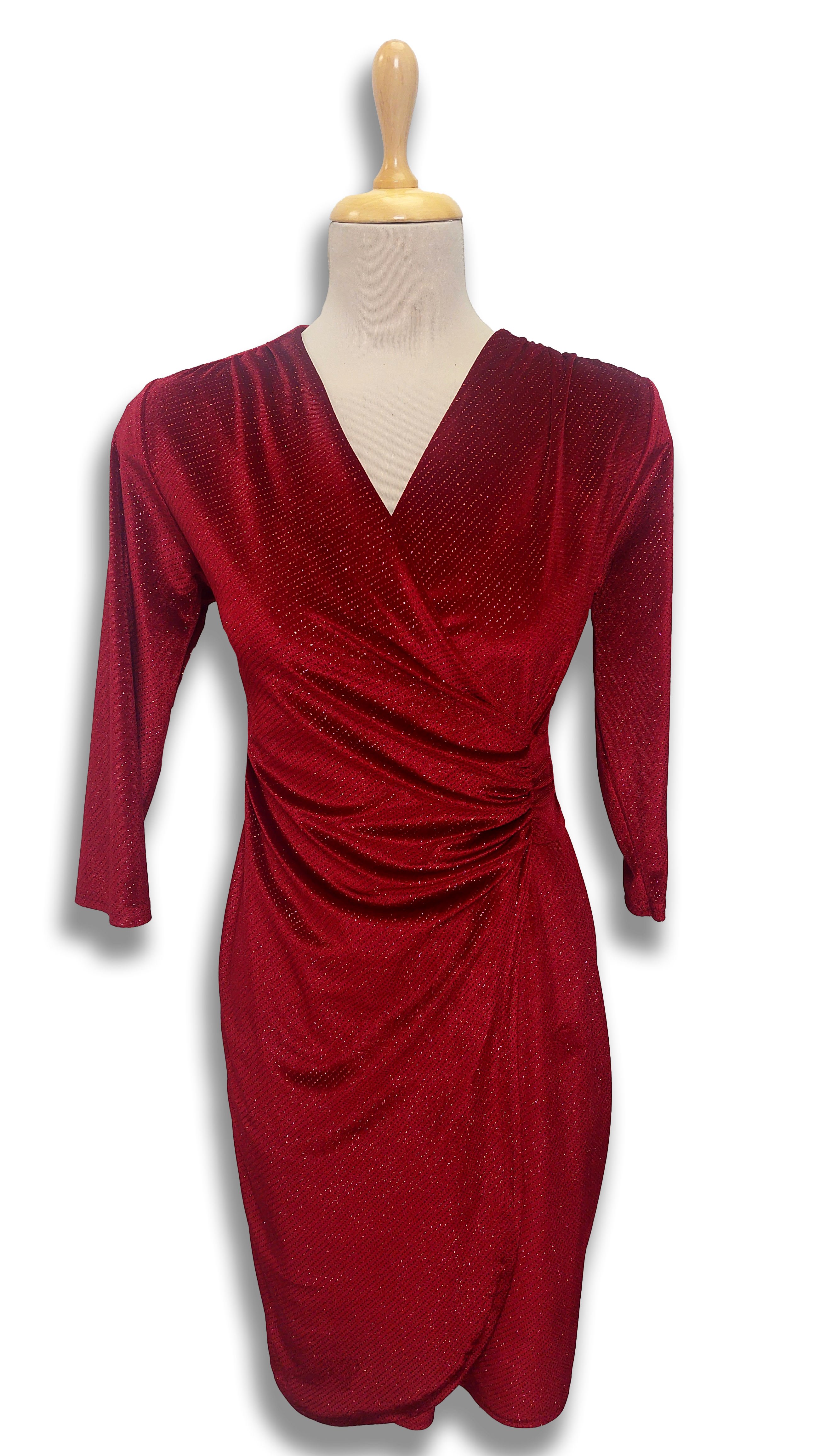 Réka burgundy velvet casual dress product image
