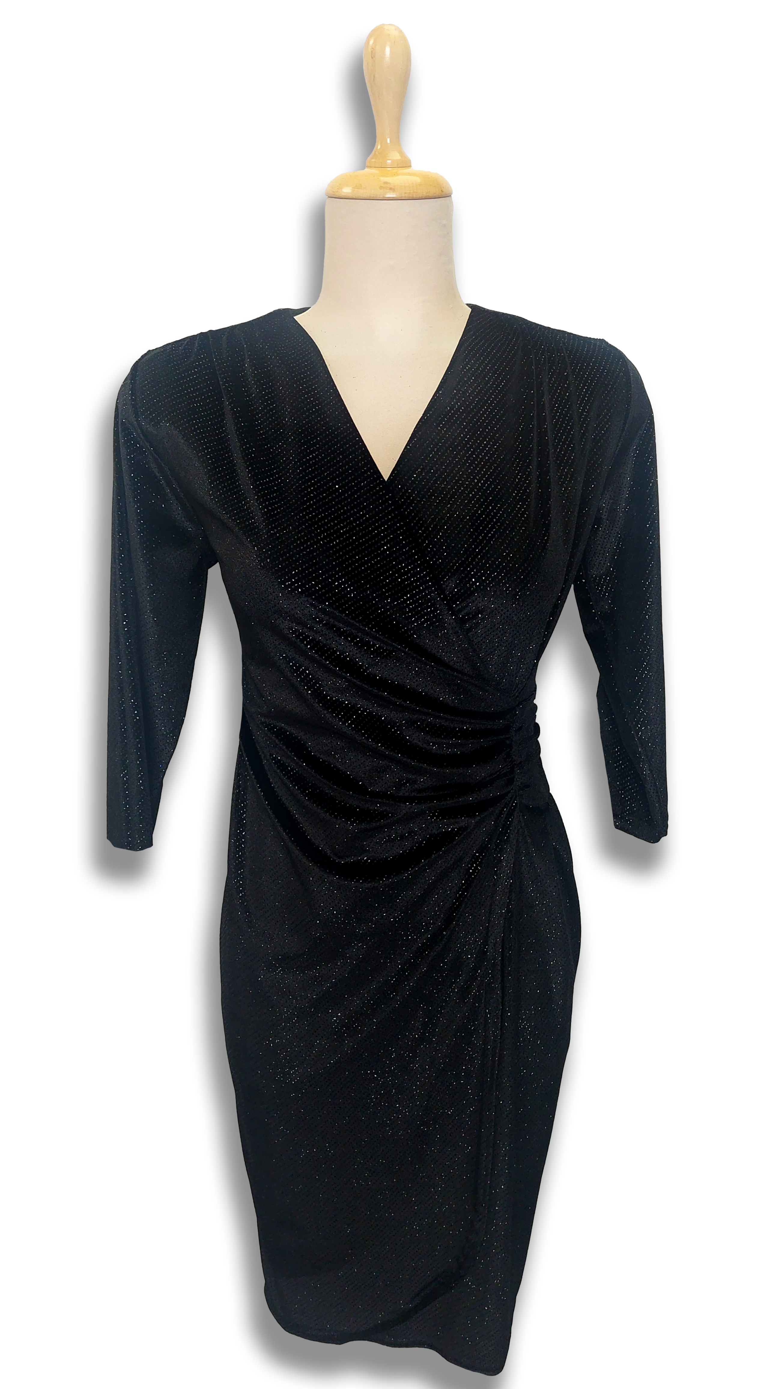 Réka black velvet casual dress product image