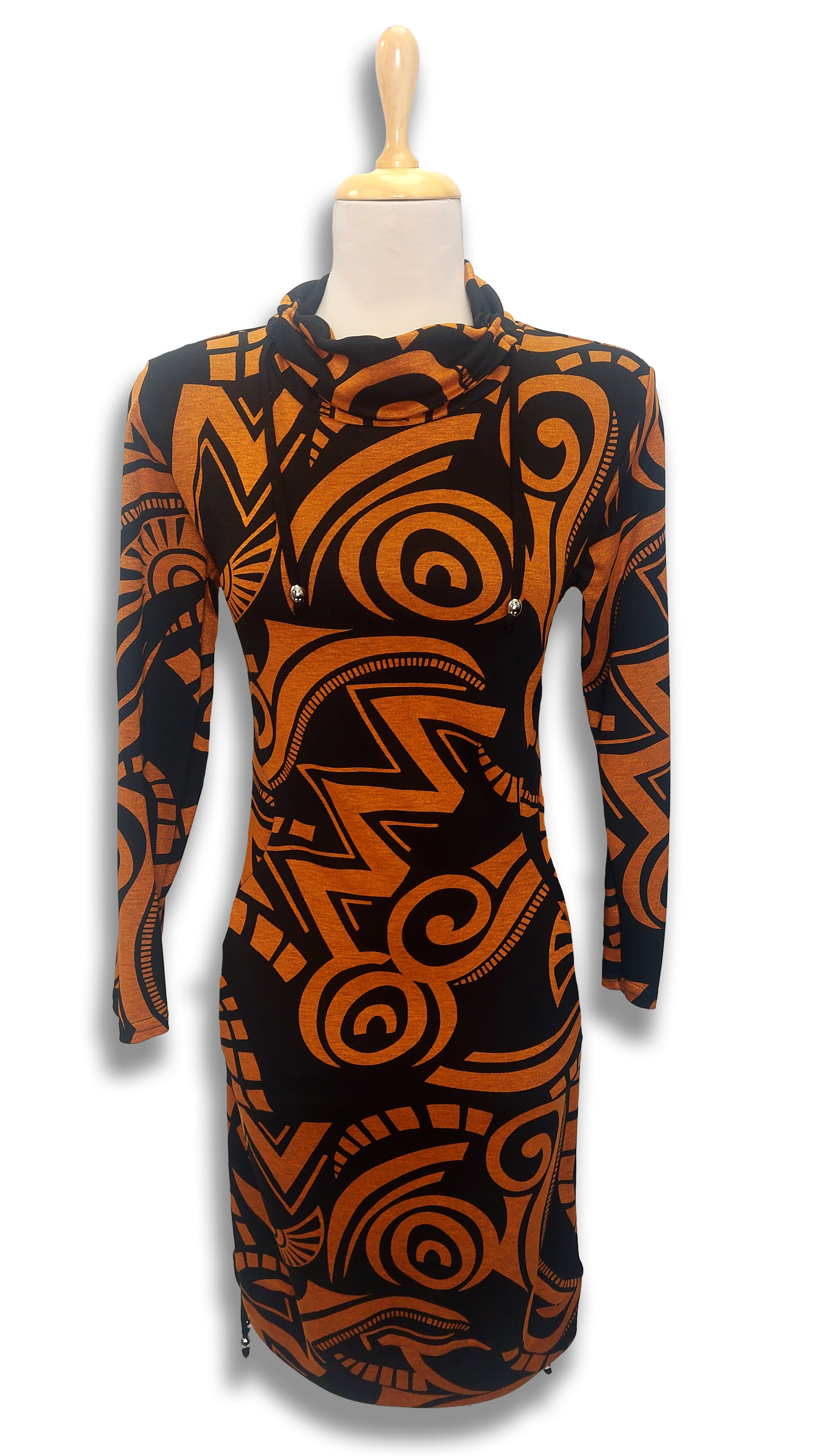 Black-ochre-yellow Inca with Réka pocket dress product image