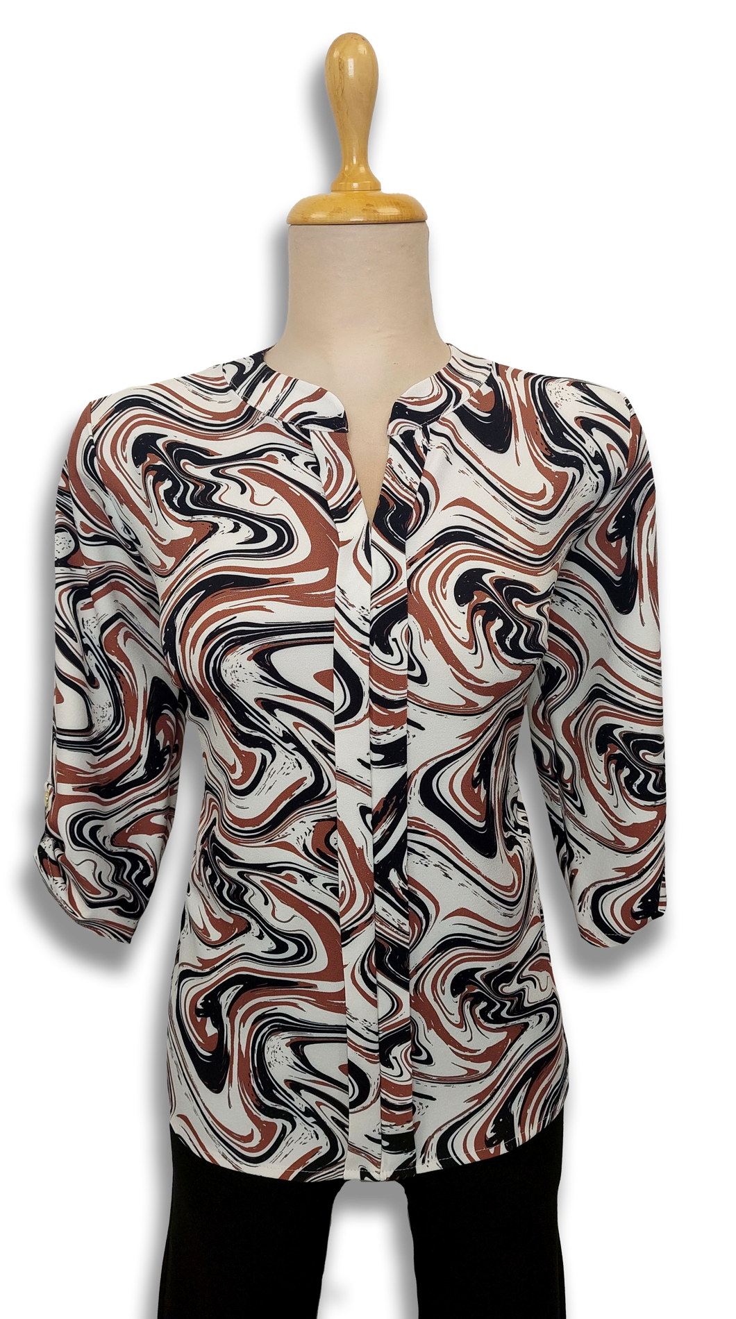 Dina has a brown line blouse product image
