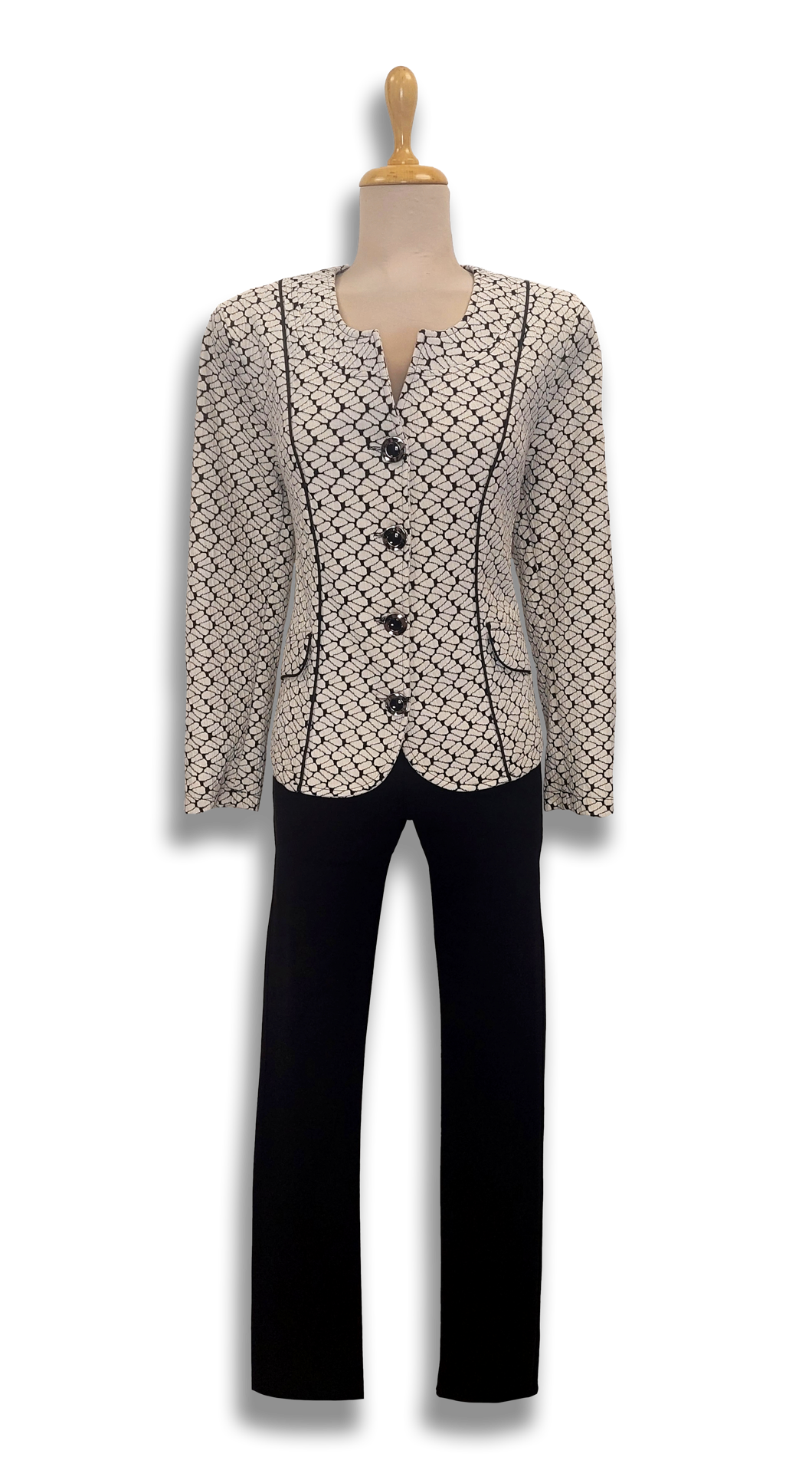 Kinga with white and black flowers blazer product image
