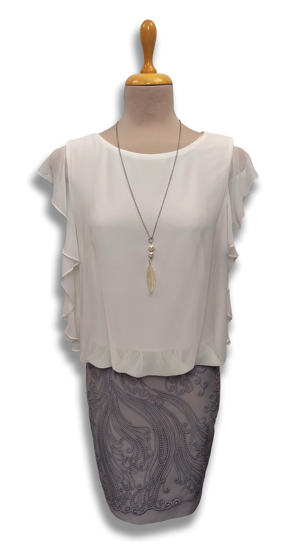 Barbara gray muslin dress product image