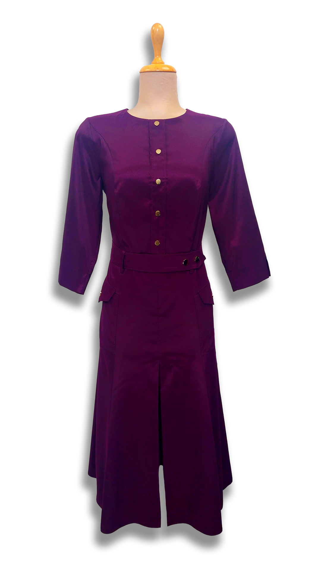 Margó aubergine belt dress product image