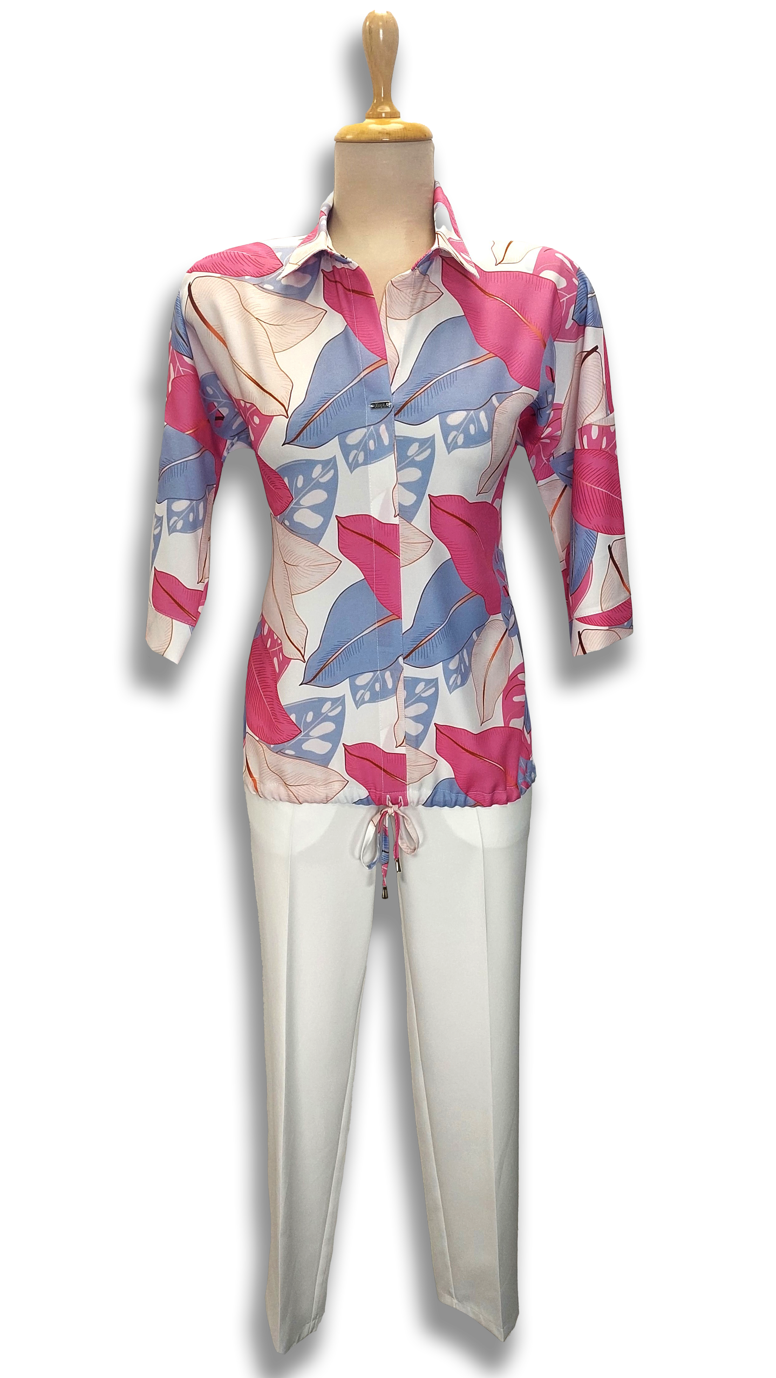 Ella knit with pink leaves blouse product image