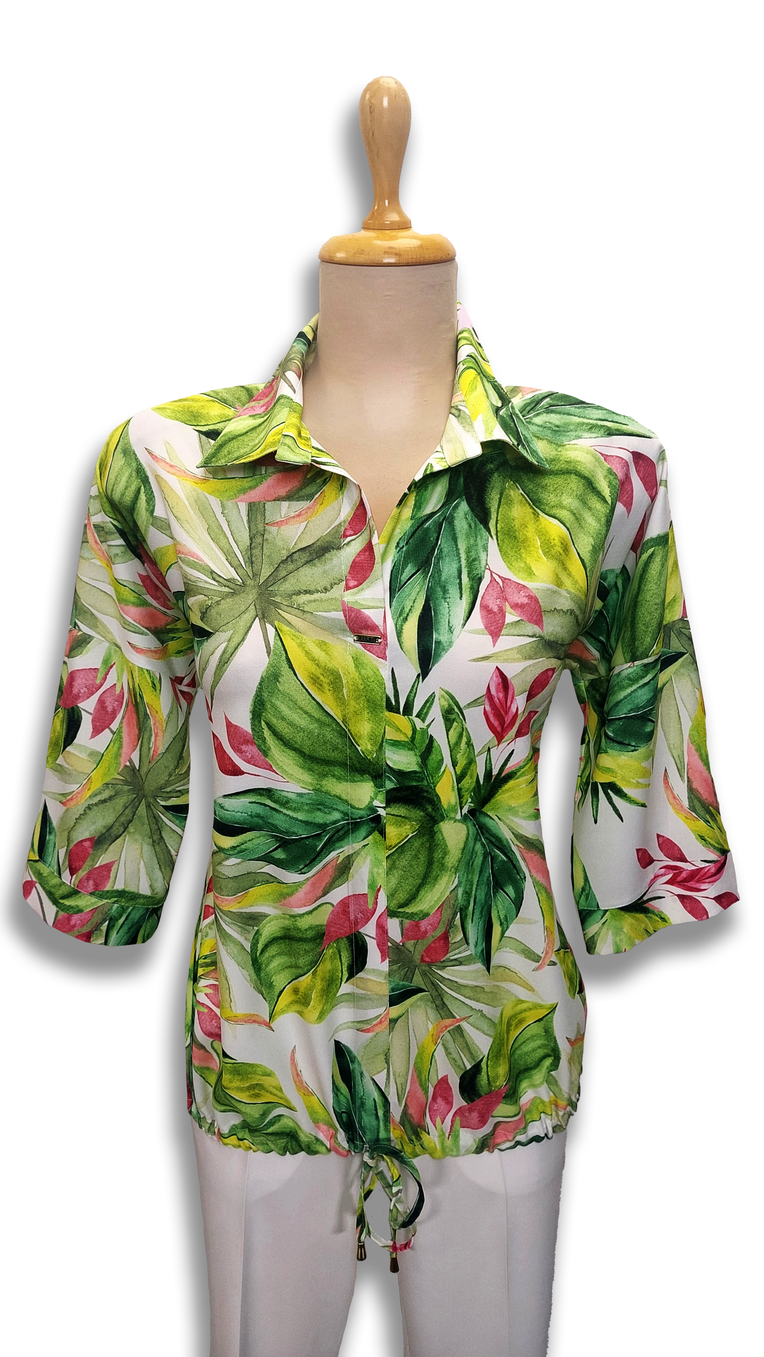 Ella knit green leafy blouse product image