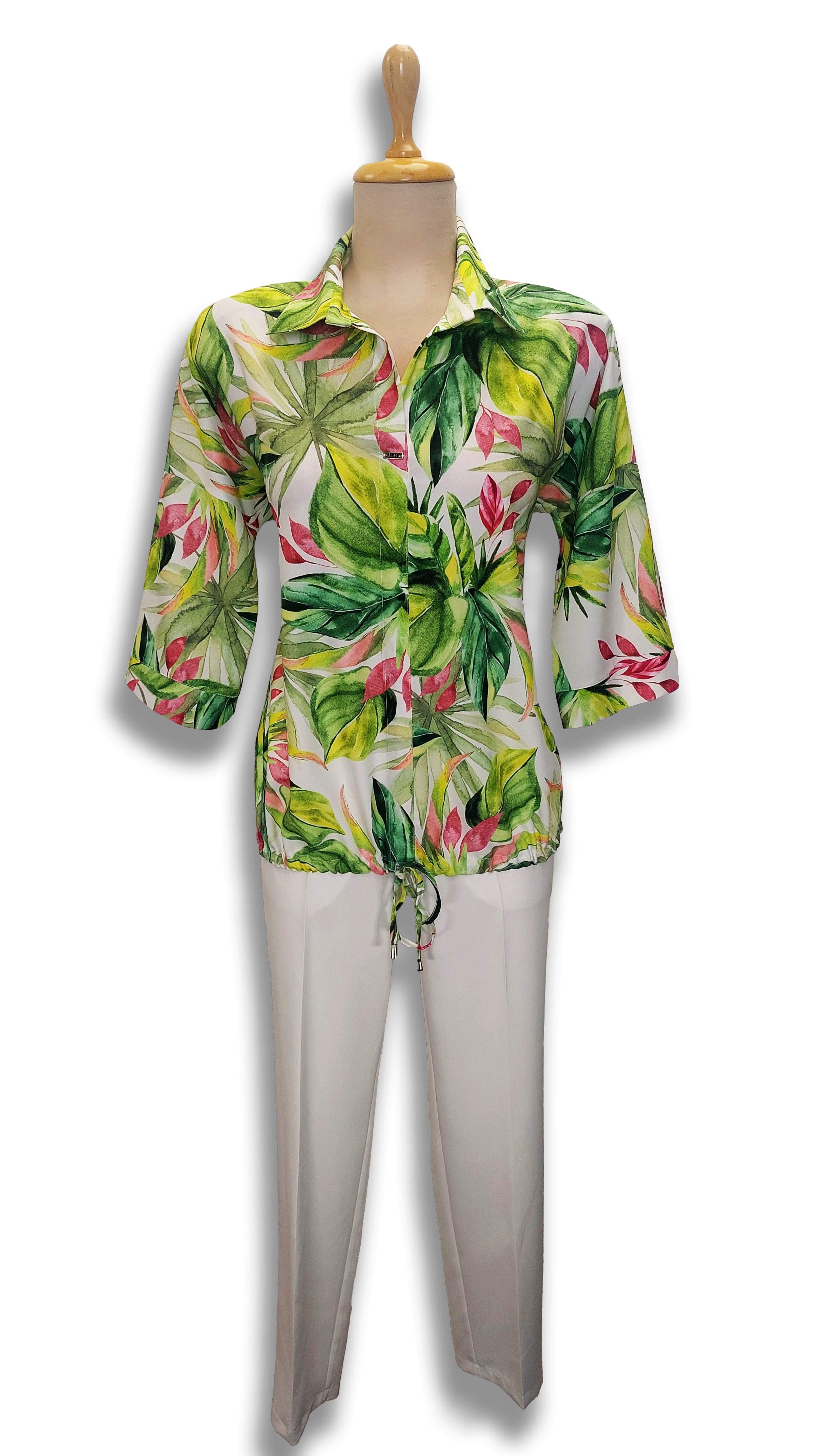 Ella knit green leafy blouse product image