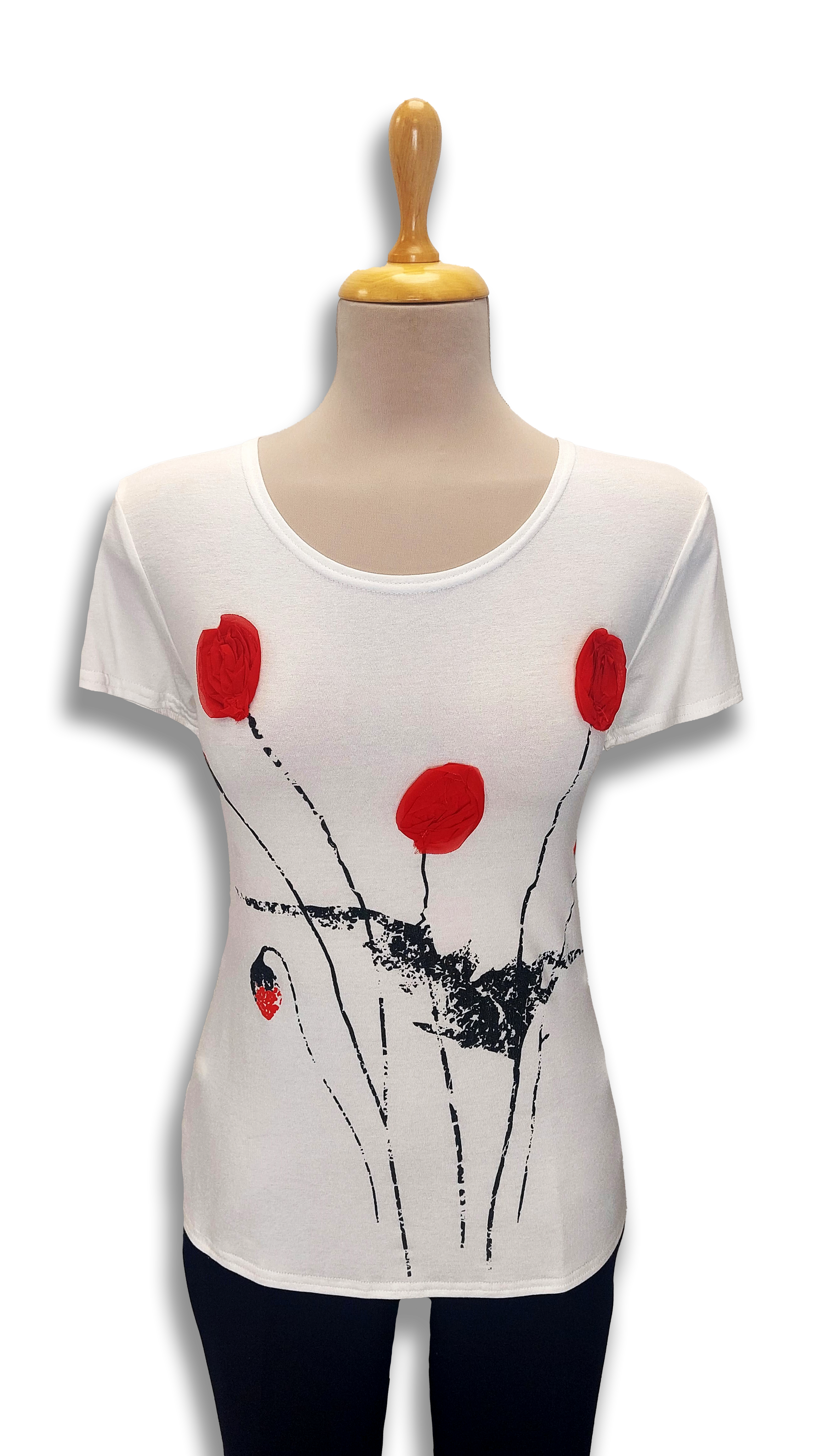 Lucy is a white poppy polo product image
