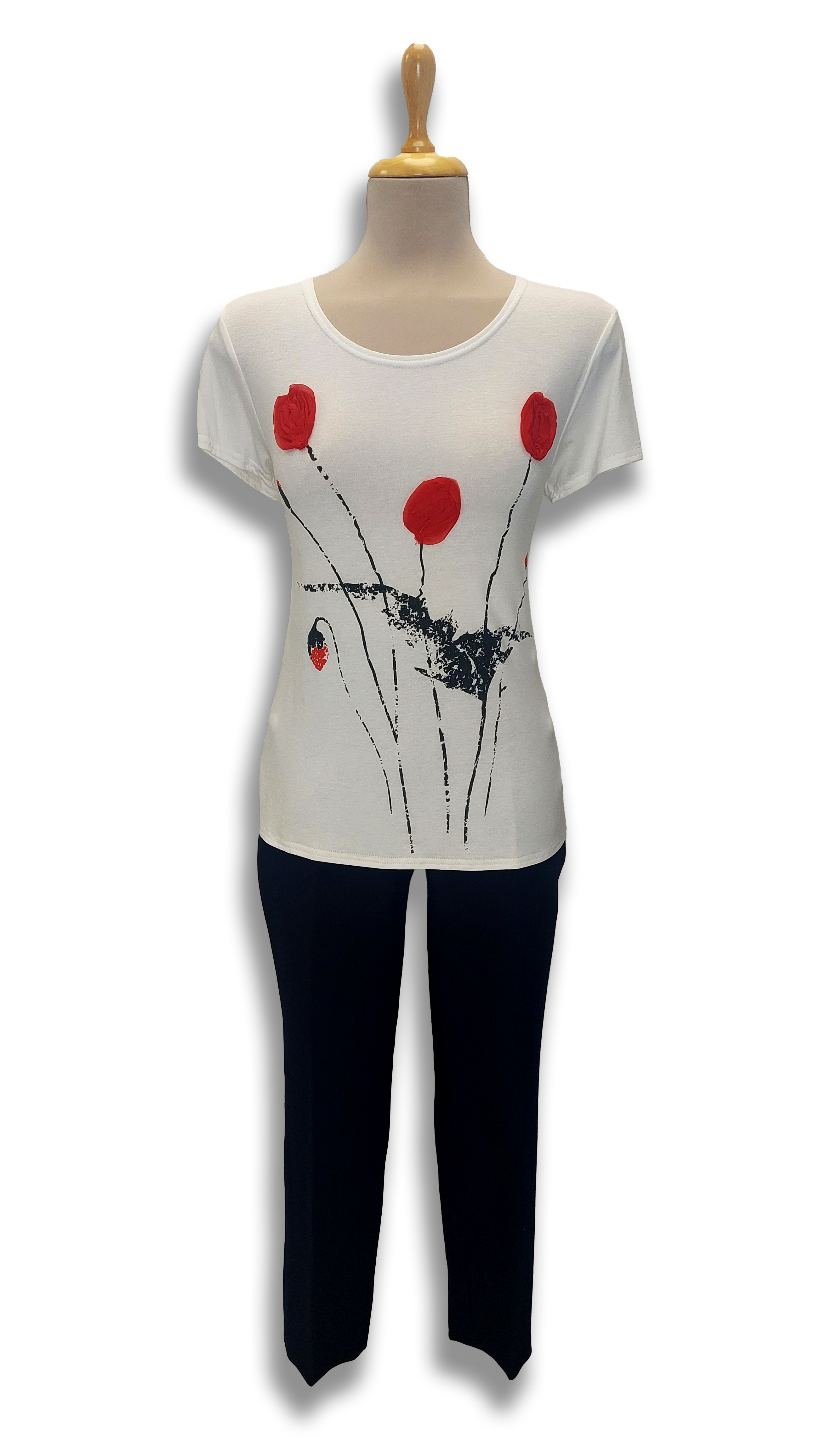 Lucy is a white poppy polo product image
