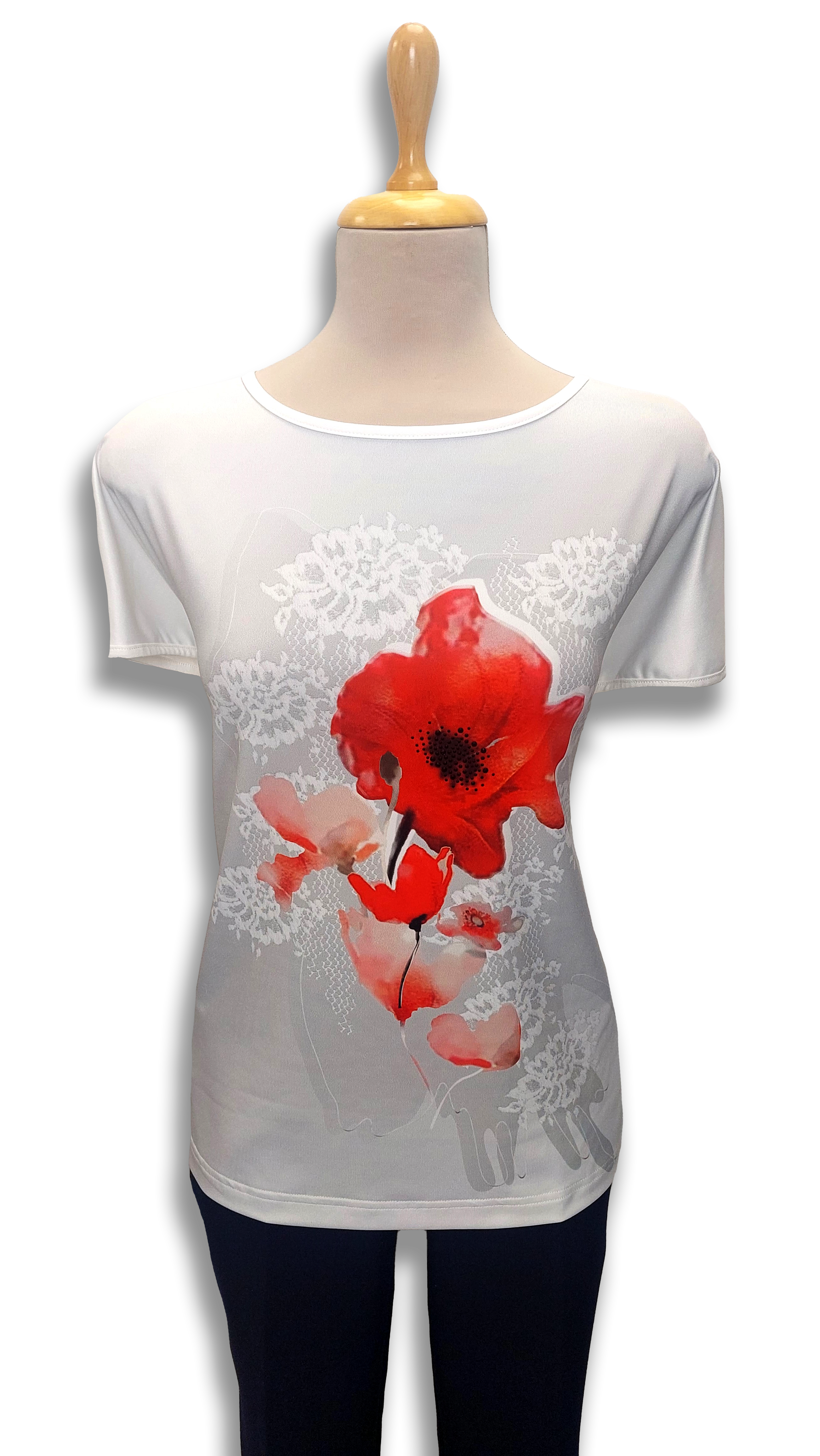 Tamara with white poppy polo product image