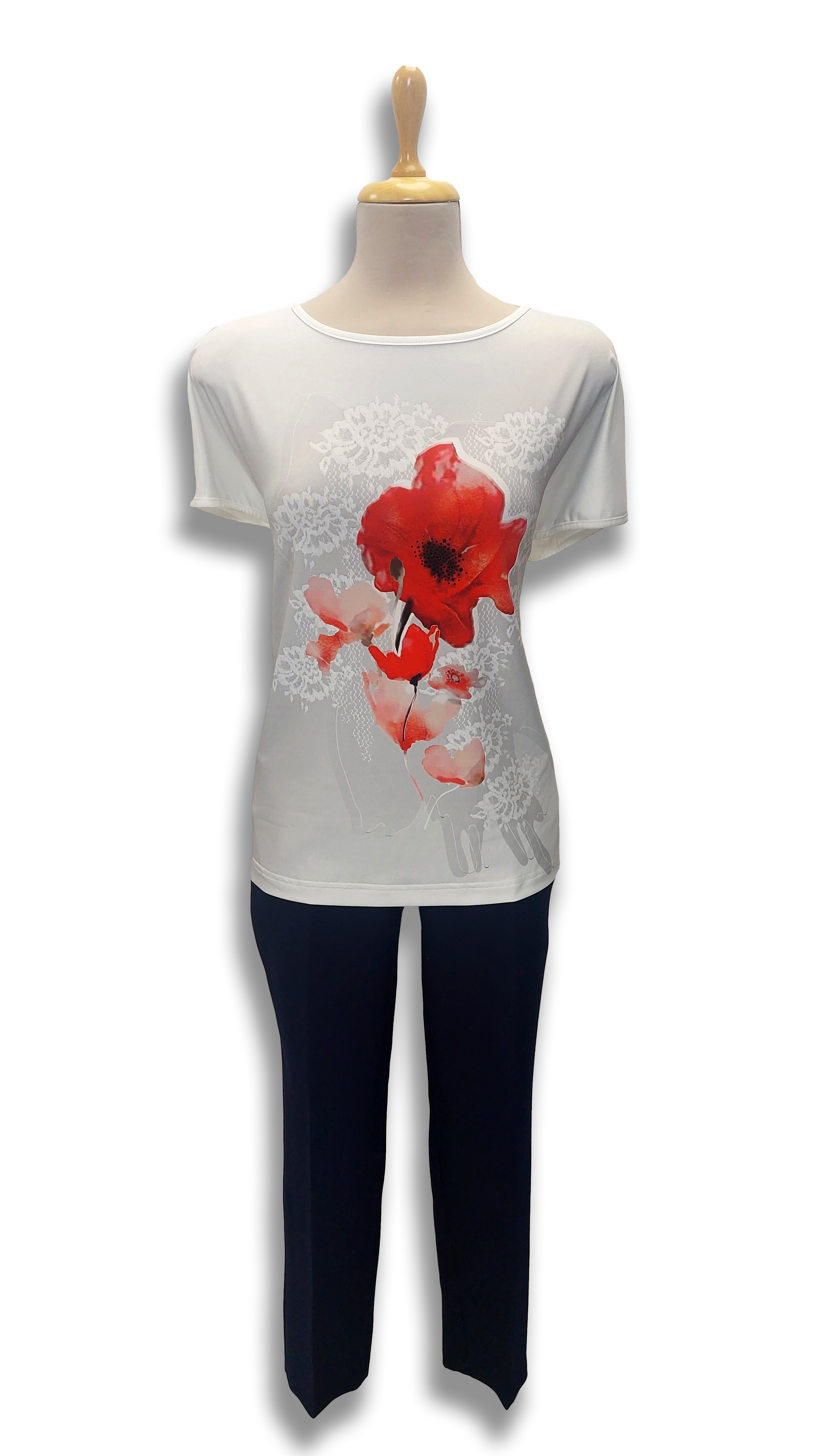 Tamara with white poppy polo product image