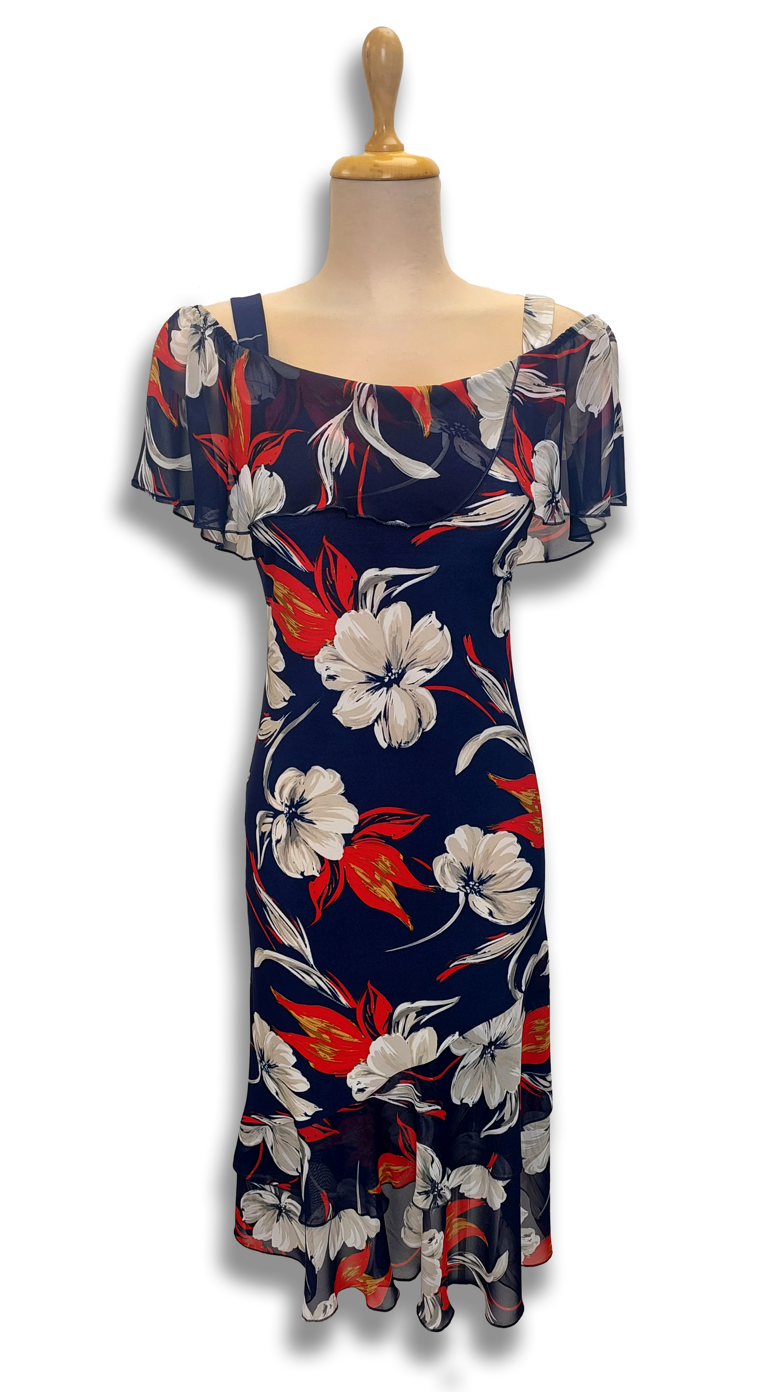 Angi with red and white flowers dress product image