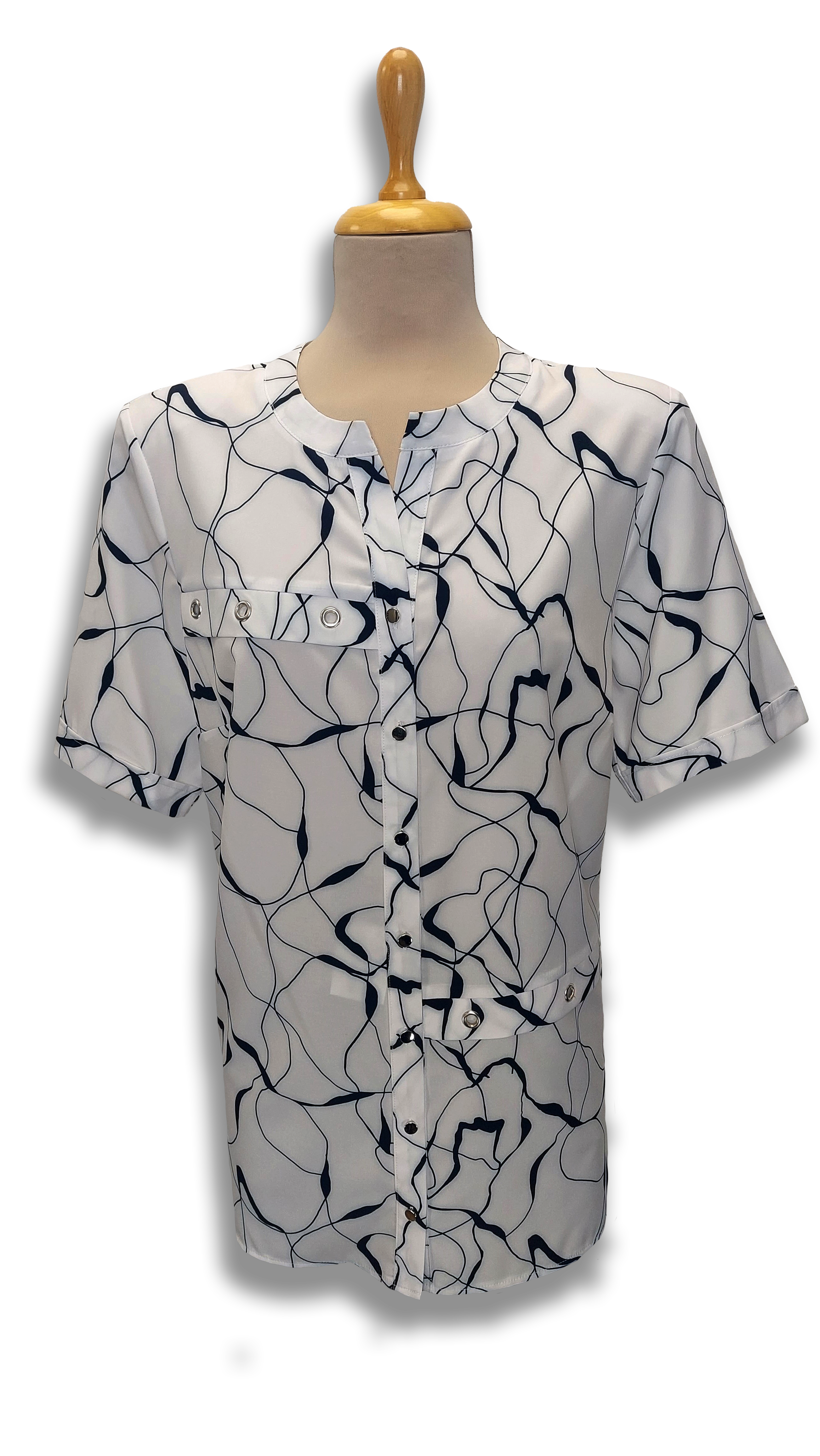 Aliz dark blue pattern blouse product image