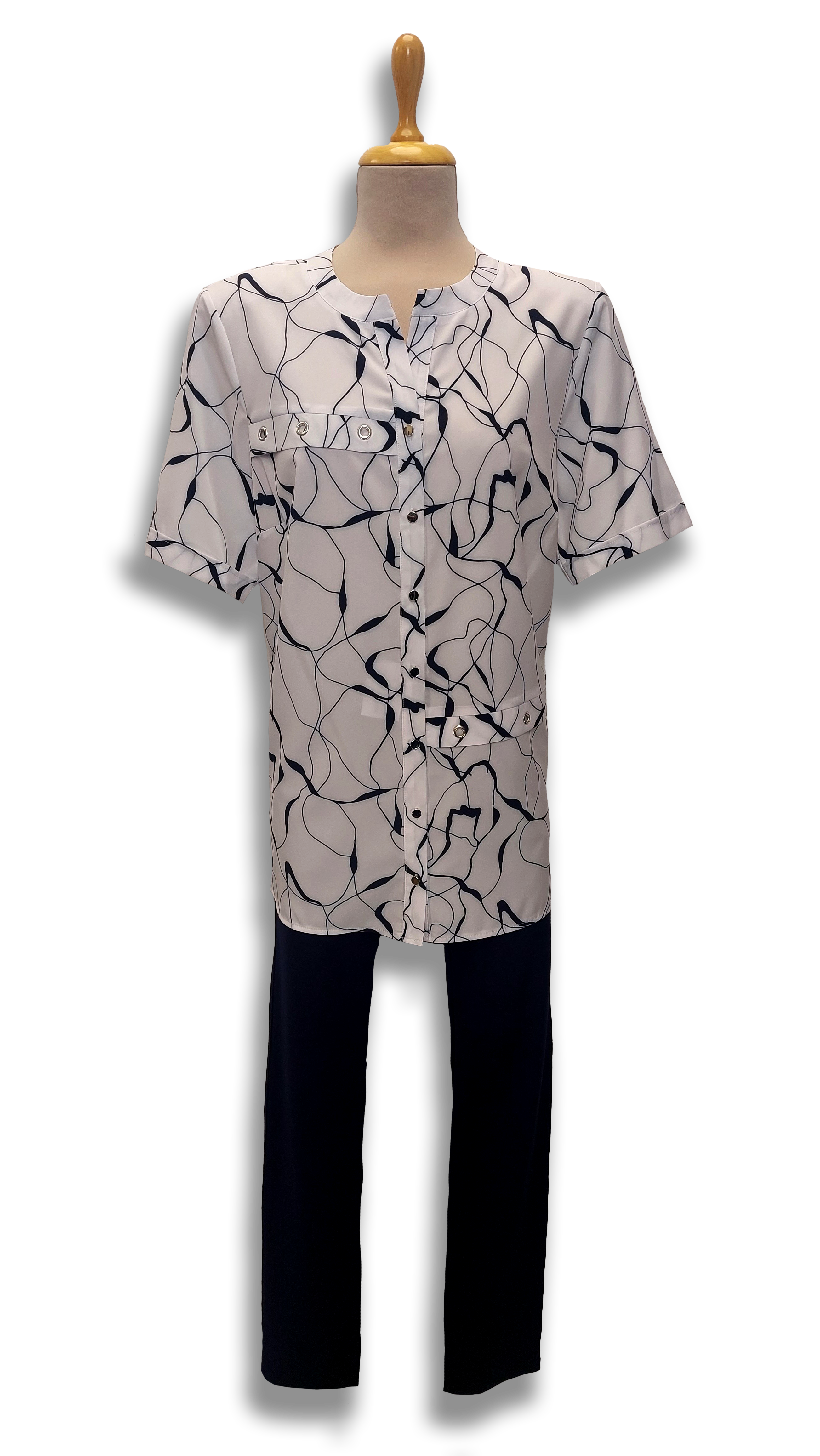 Aliz dark blue pattern blouse product image