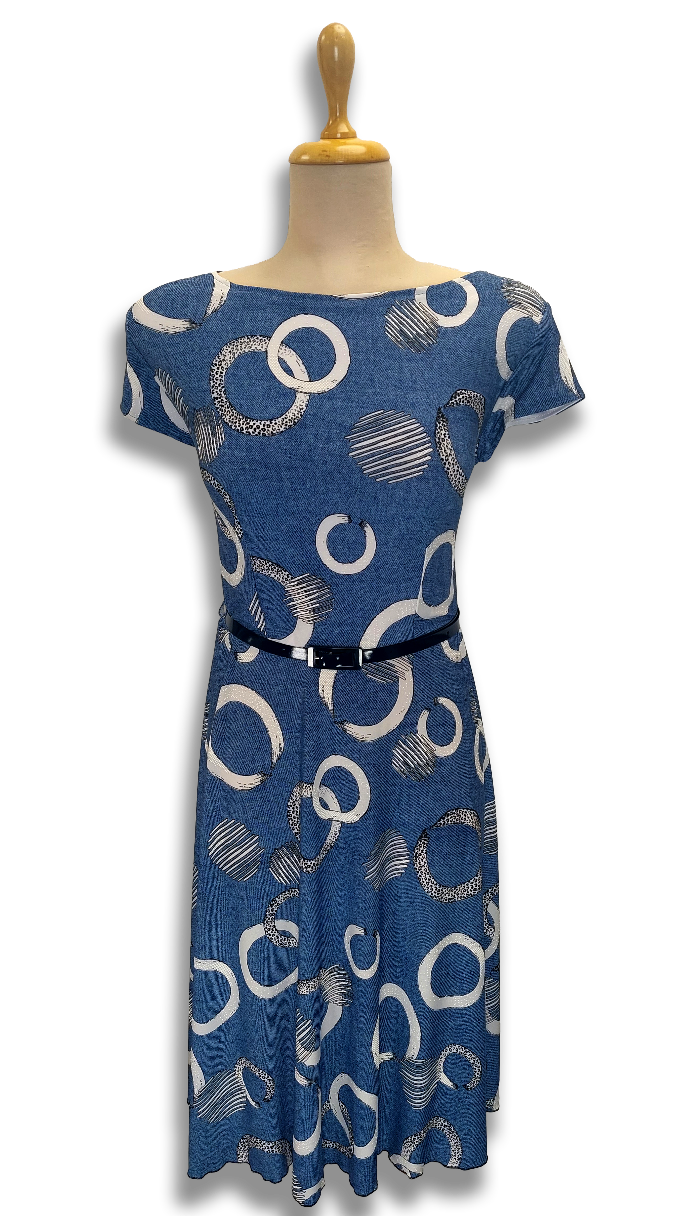 Abigél denim blue-grey hoop Summer Dress product image