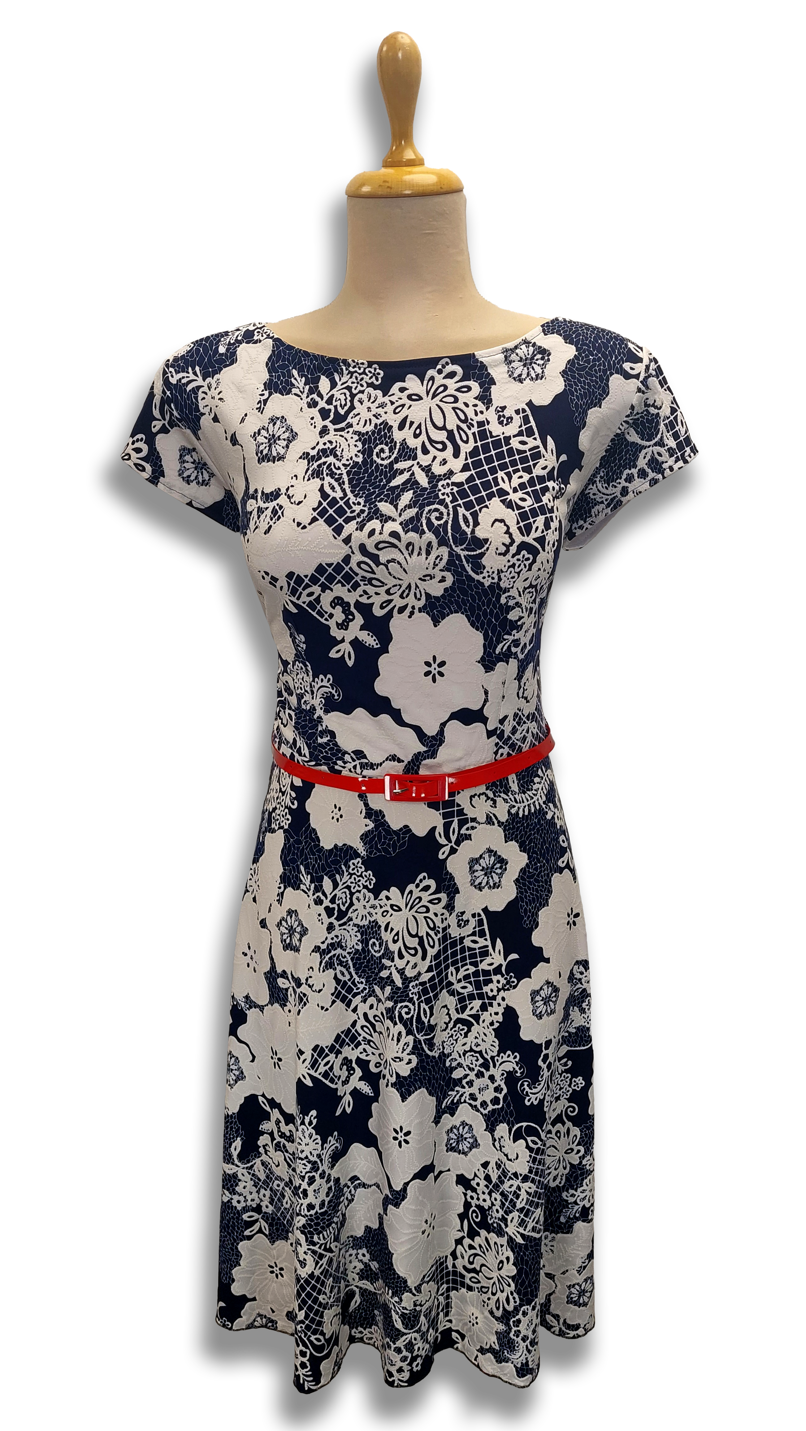Abigél dark blue lace pattern Summer Dress product image