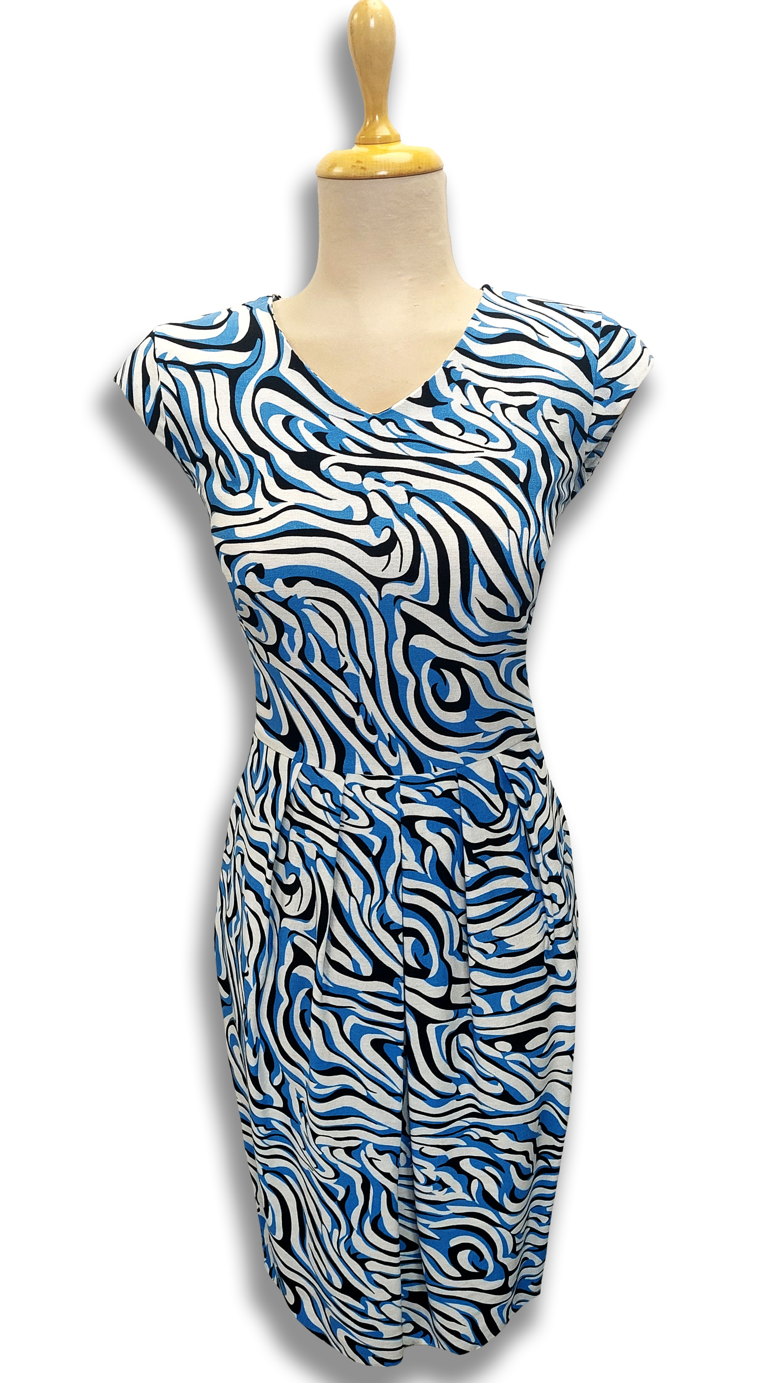 Renata linen blue pattern Summer Dress product image