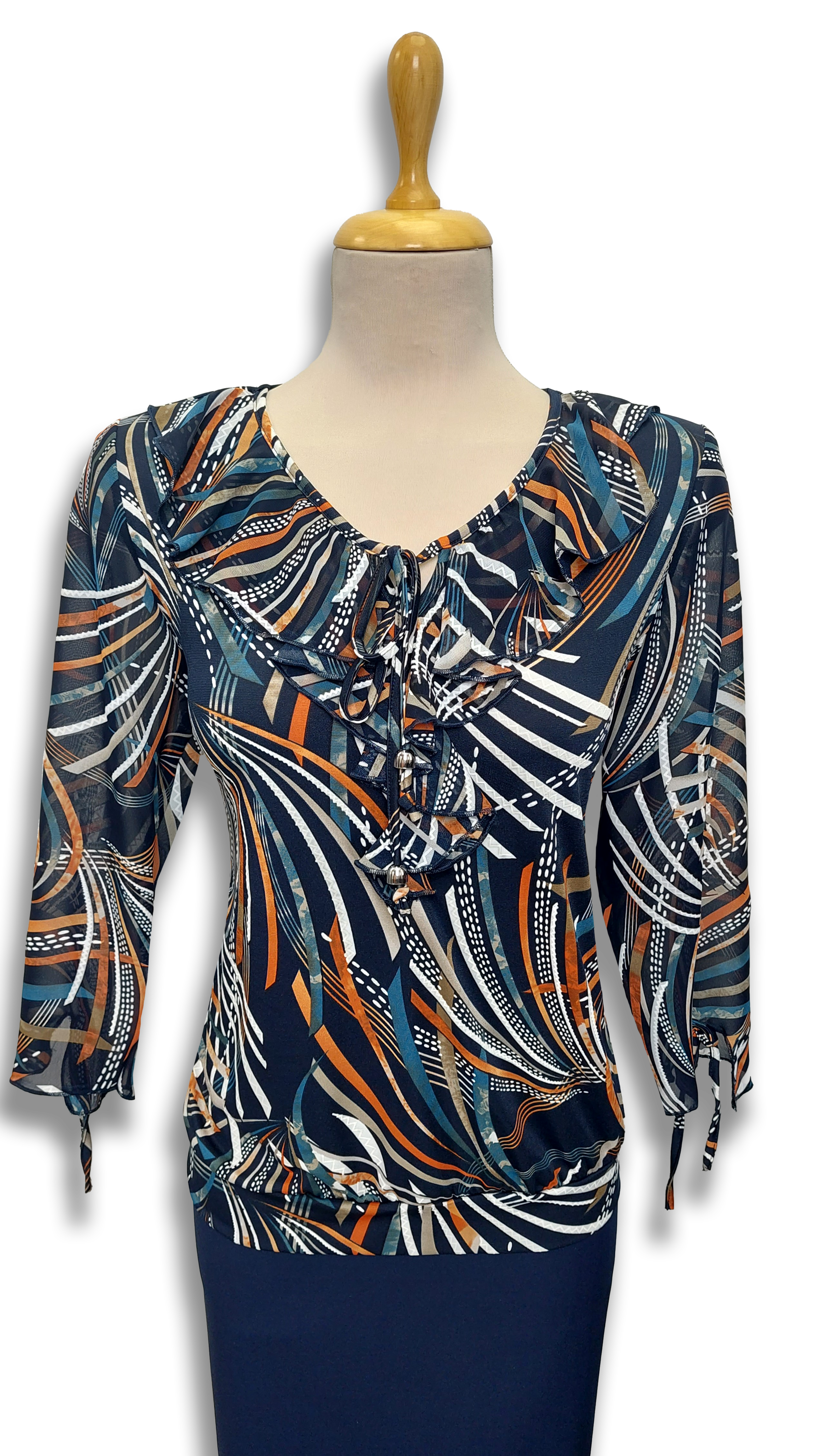 Edyta baggy brown pattern blouse product image