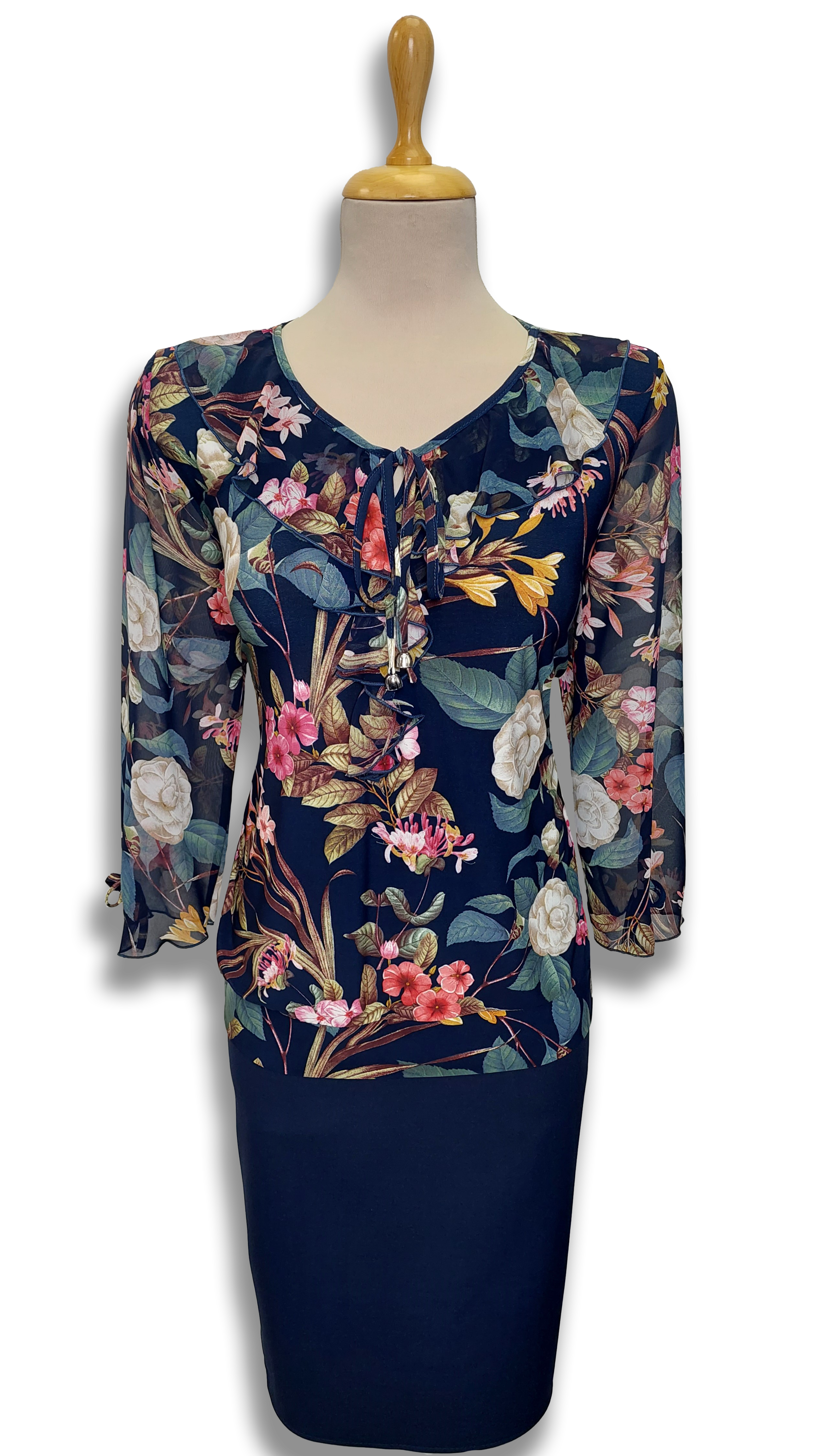 Edyta pocket square deep blue rose blouse product image