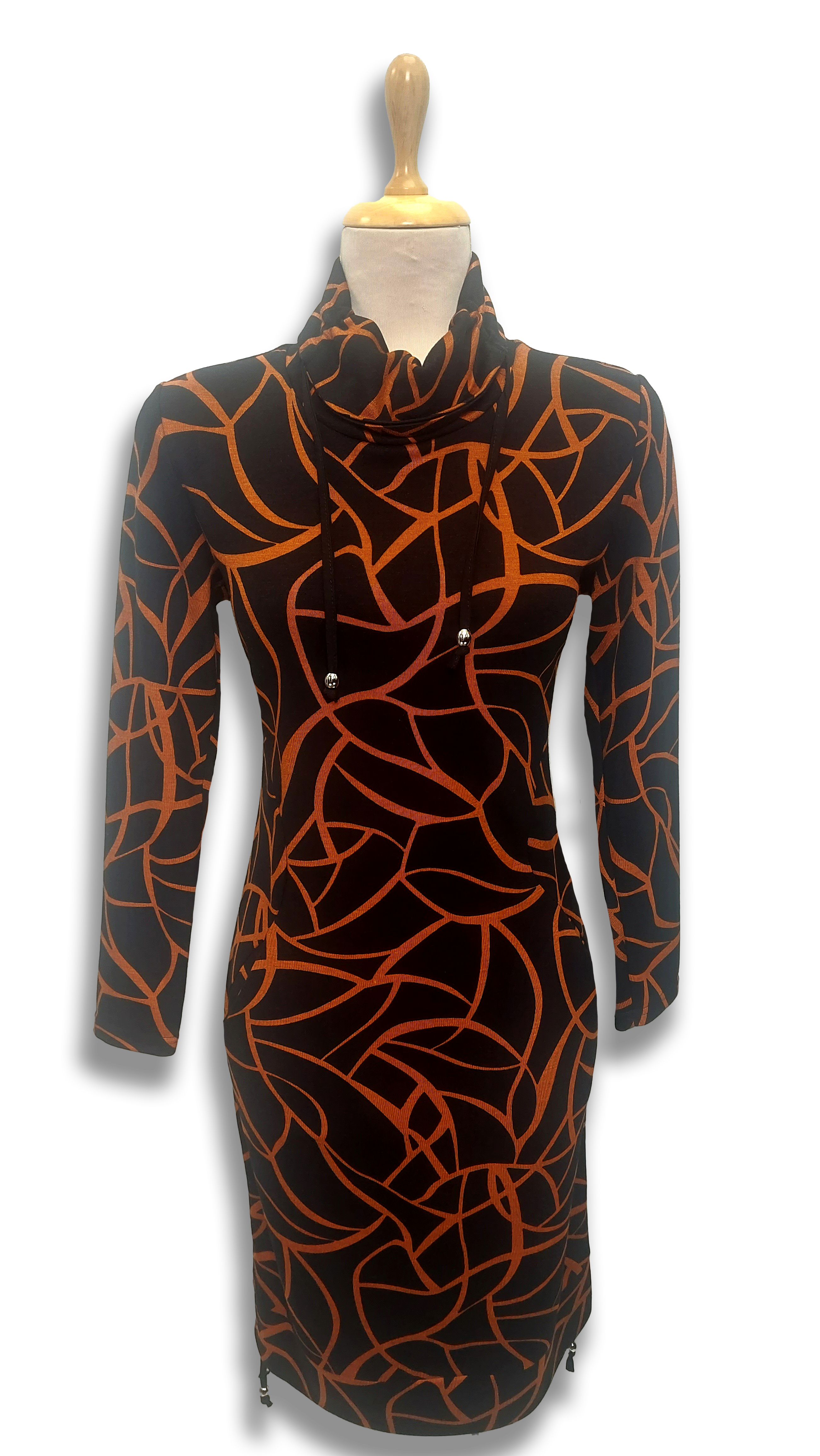 Orange wavy bag with pockets dress product image