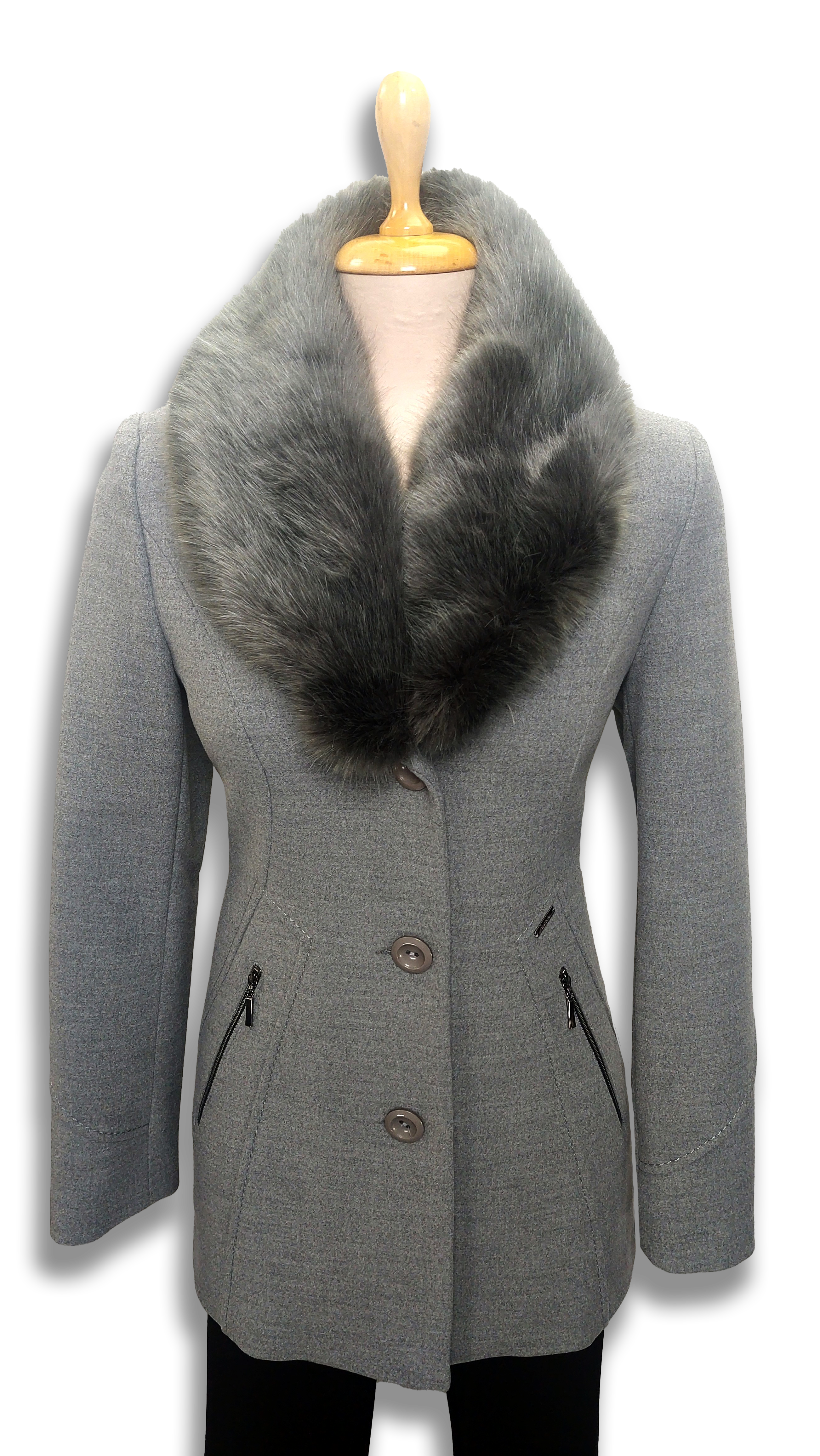 Lina short light gray coat product image