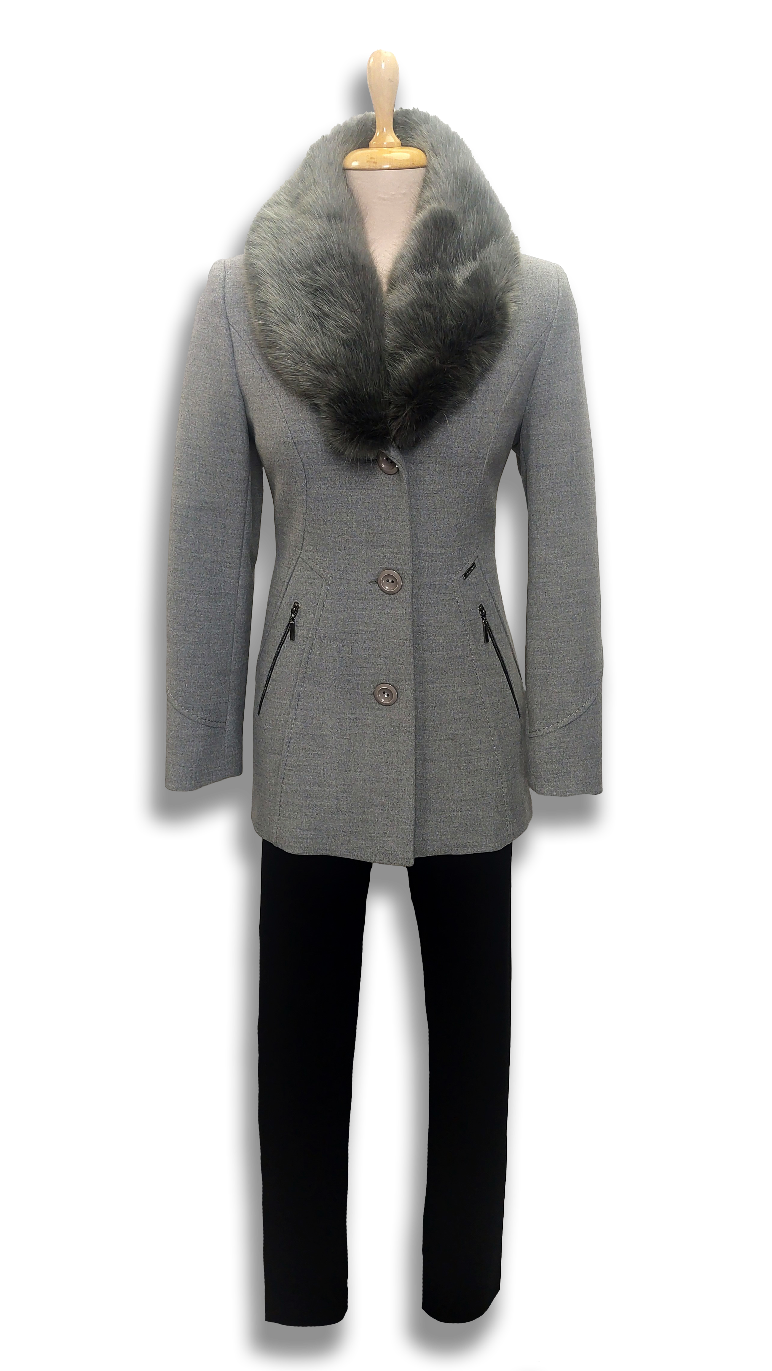 Lina short light gray coat product image