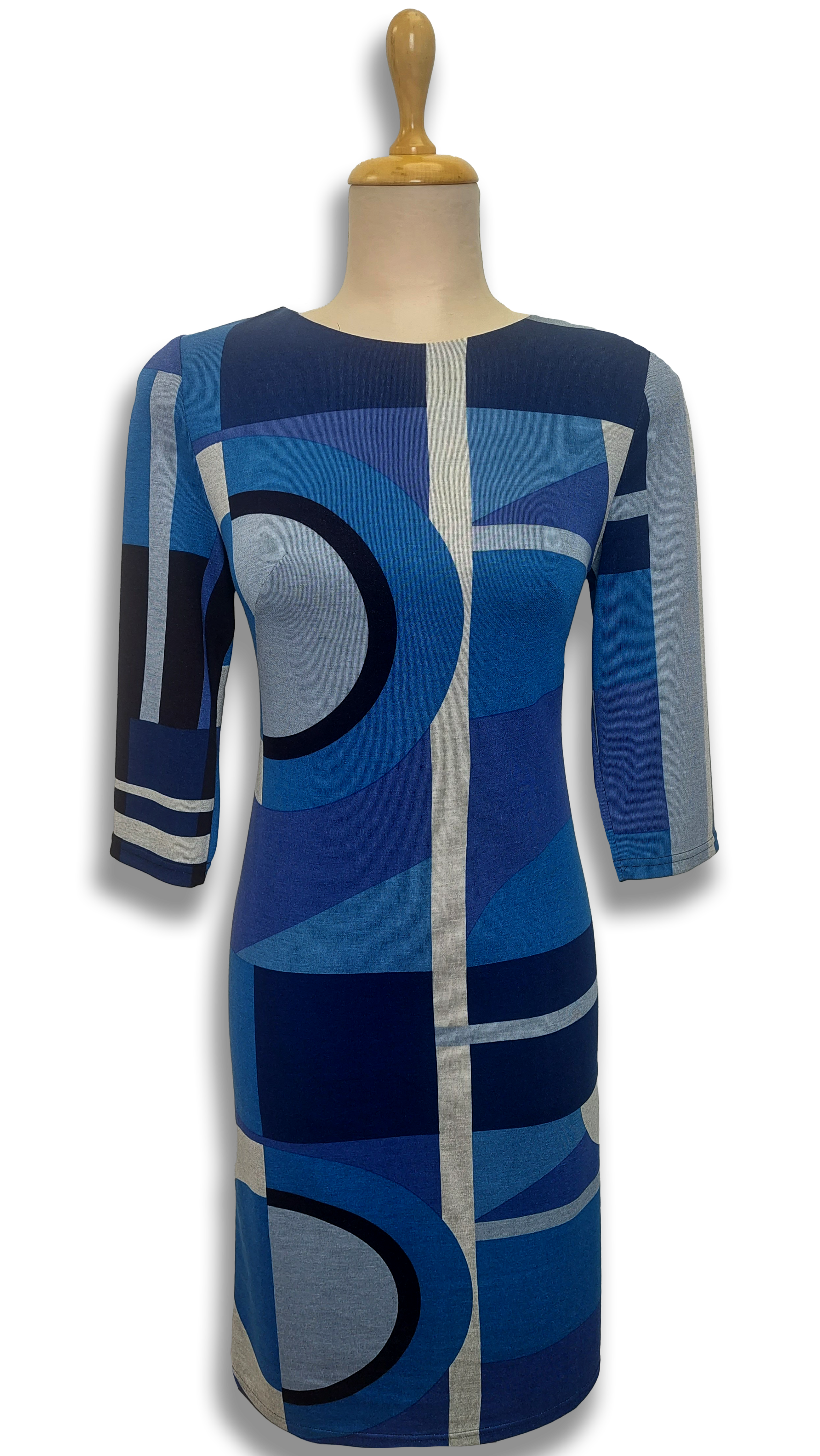 Cora blue geometric dress product image