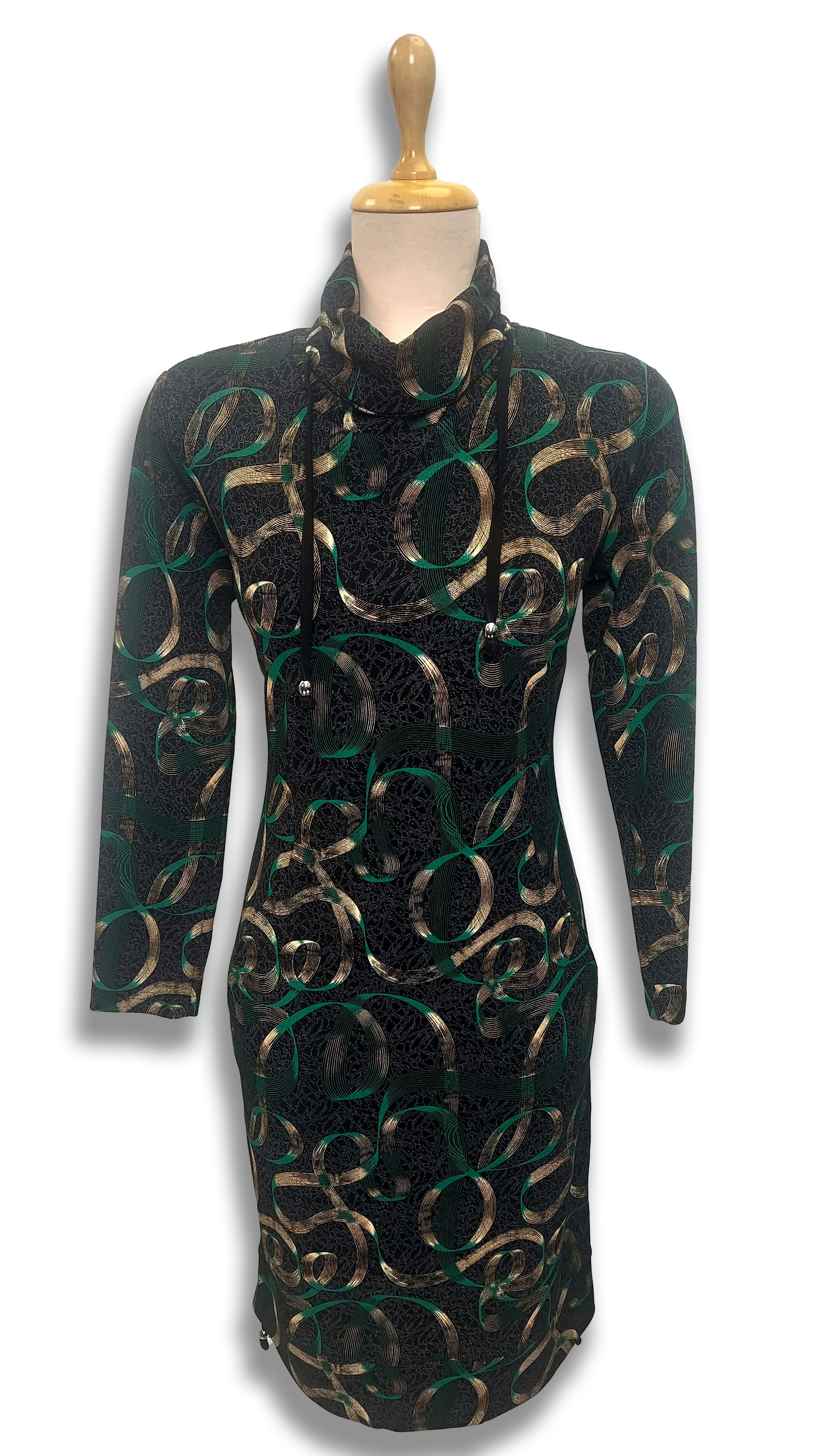 Réka pocket green ribbon dress product image