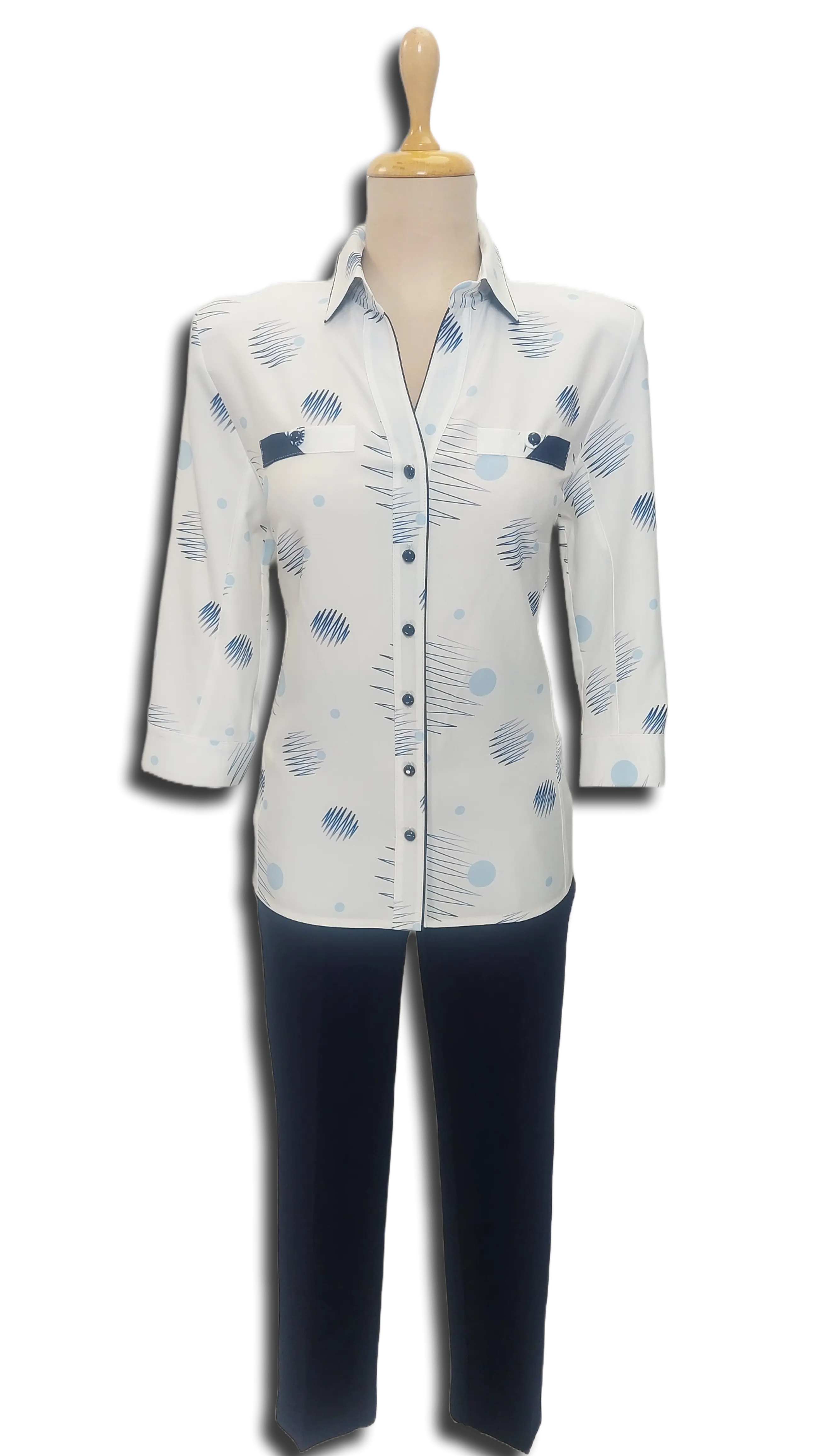 Kora light blue mottled blouse product image