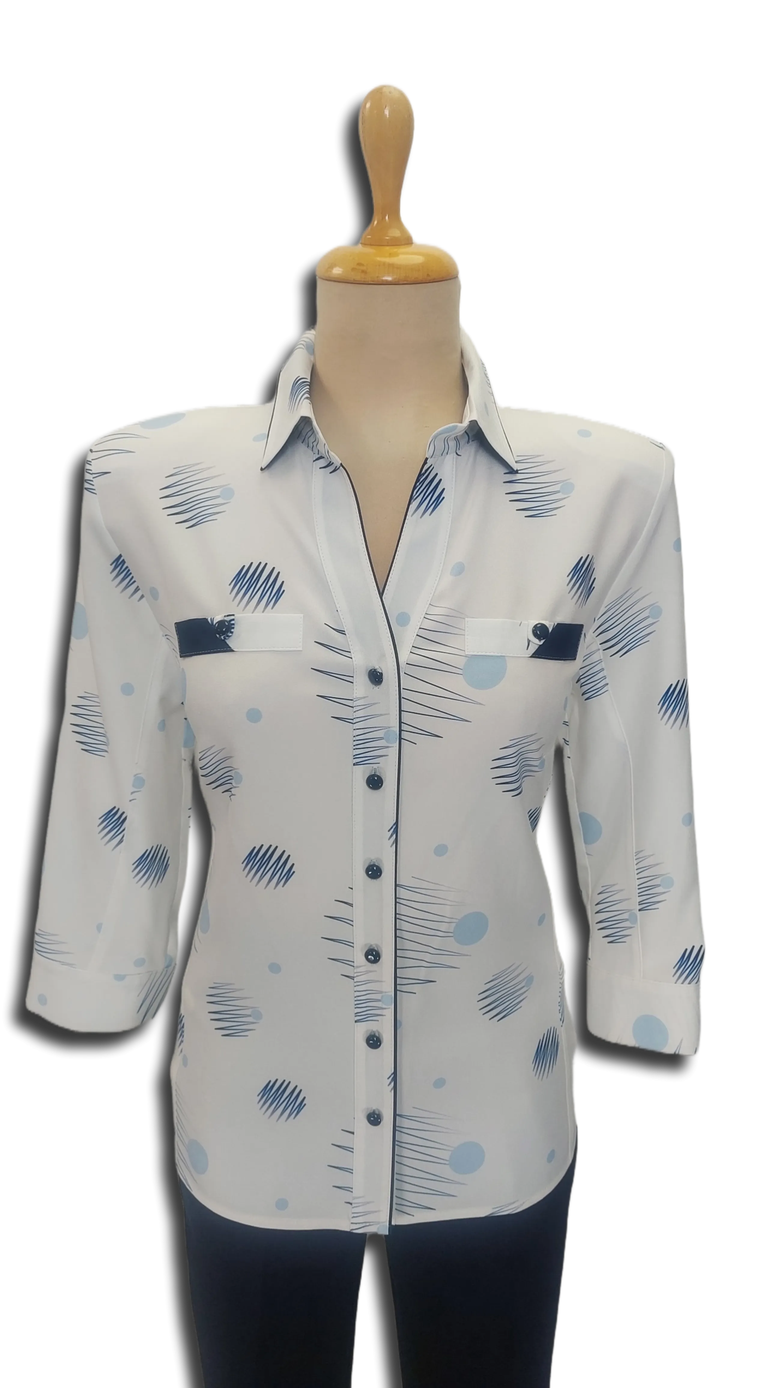 Kora light blue mottled blouse product image