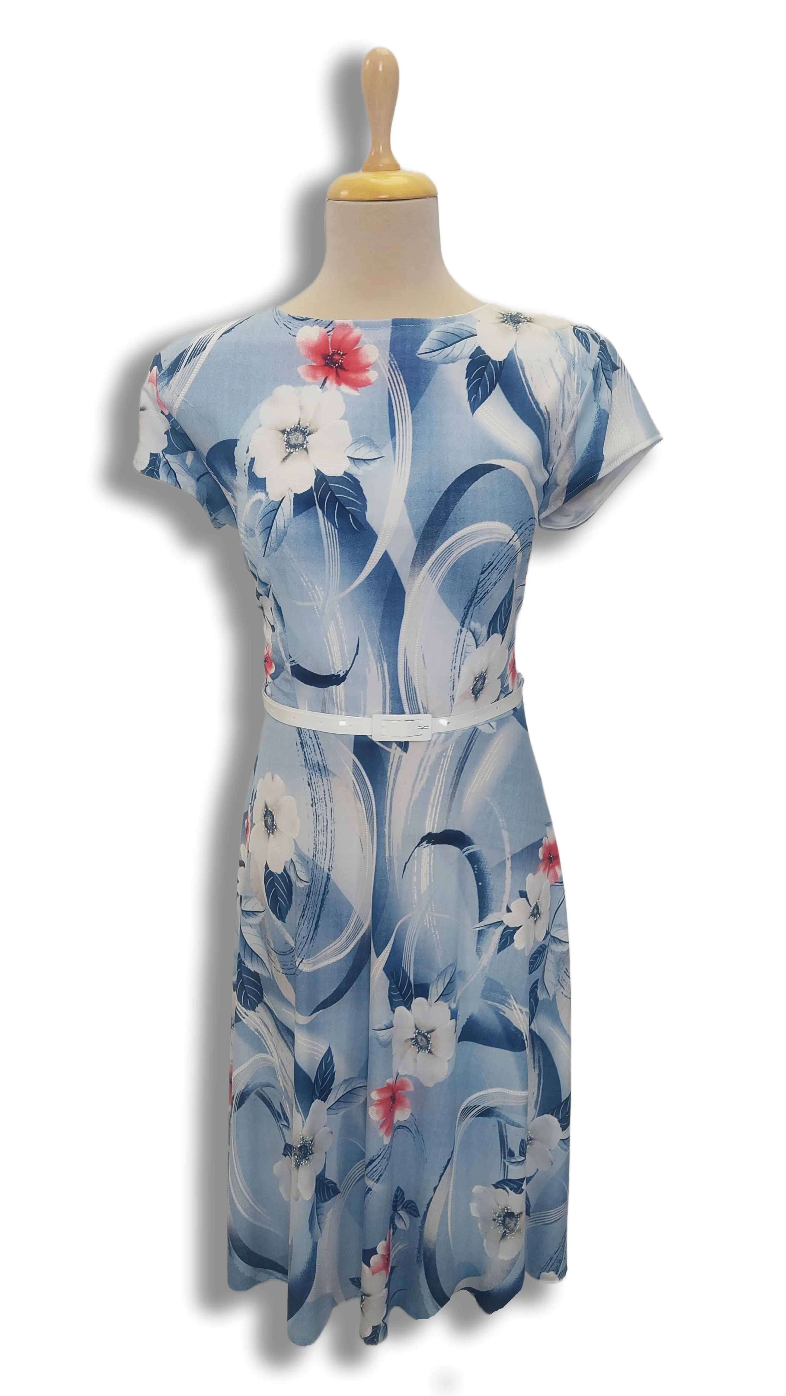 Abigél has light blue-red flowers dress product image