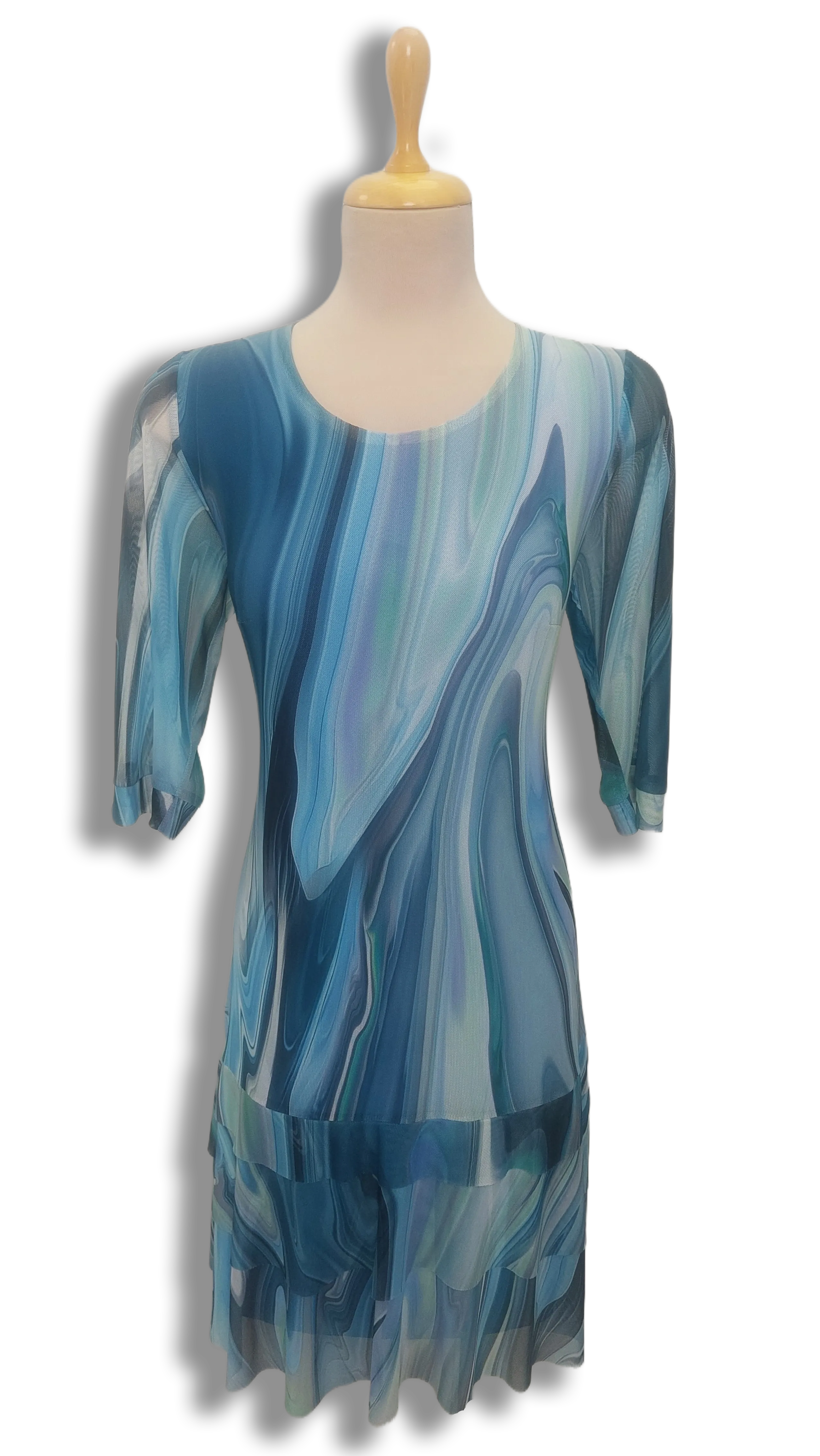Emese muslin ruffled blue dress product image