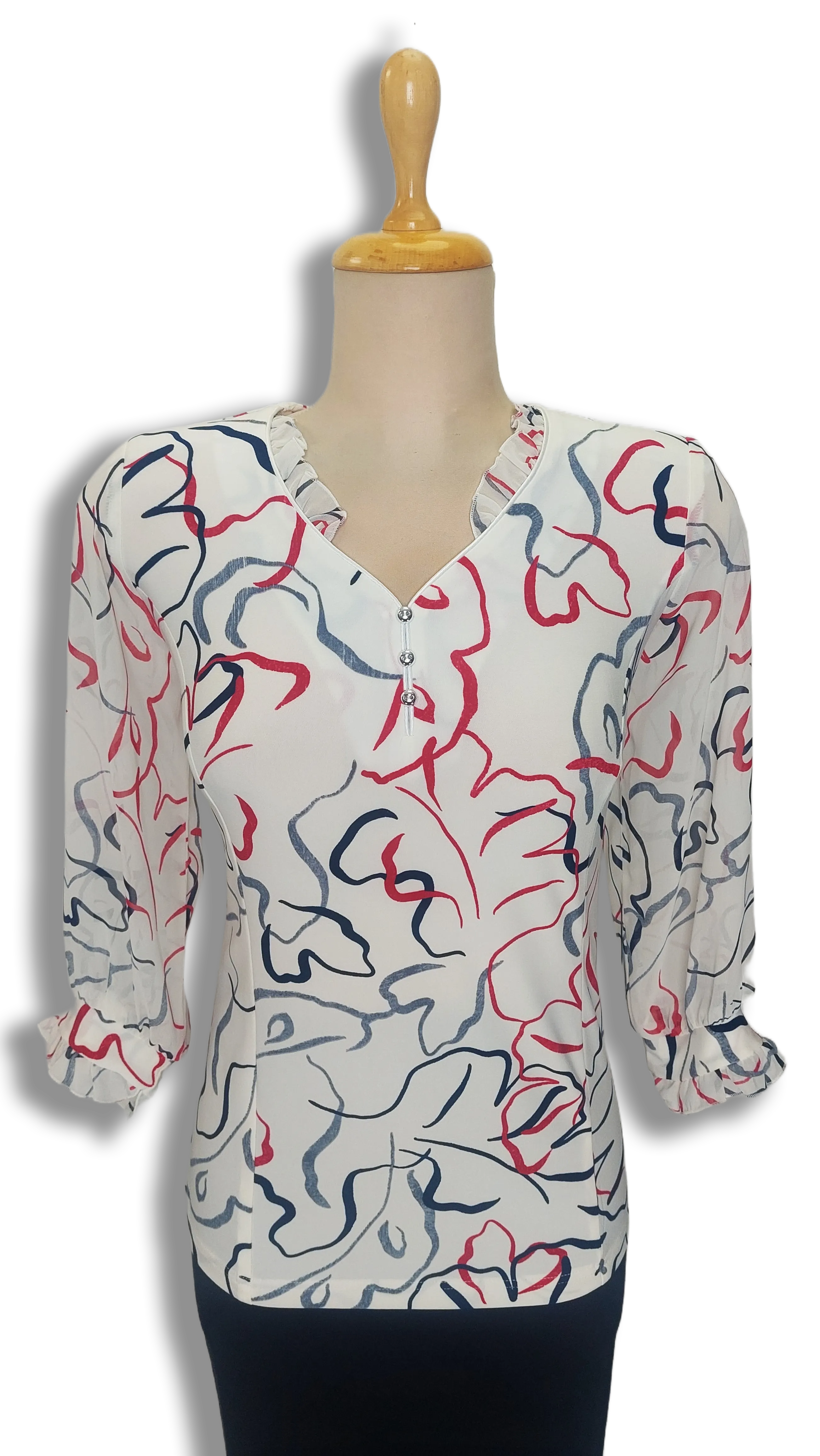 Emese burgundy pattern blouse product image