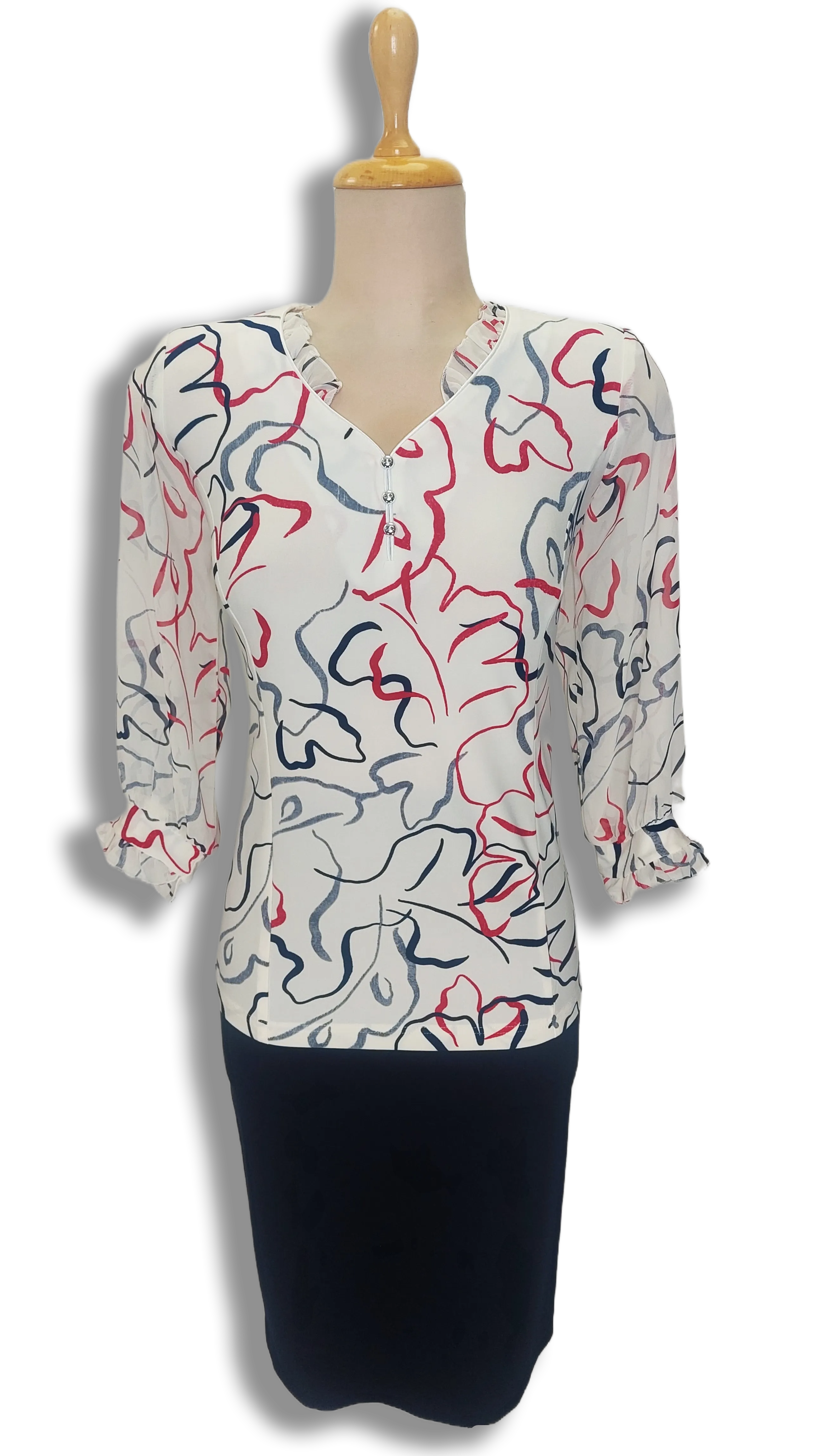 Emese burgundy pattern blouse product image