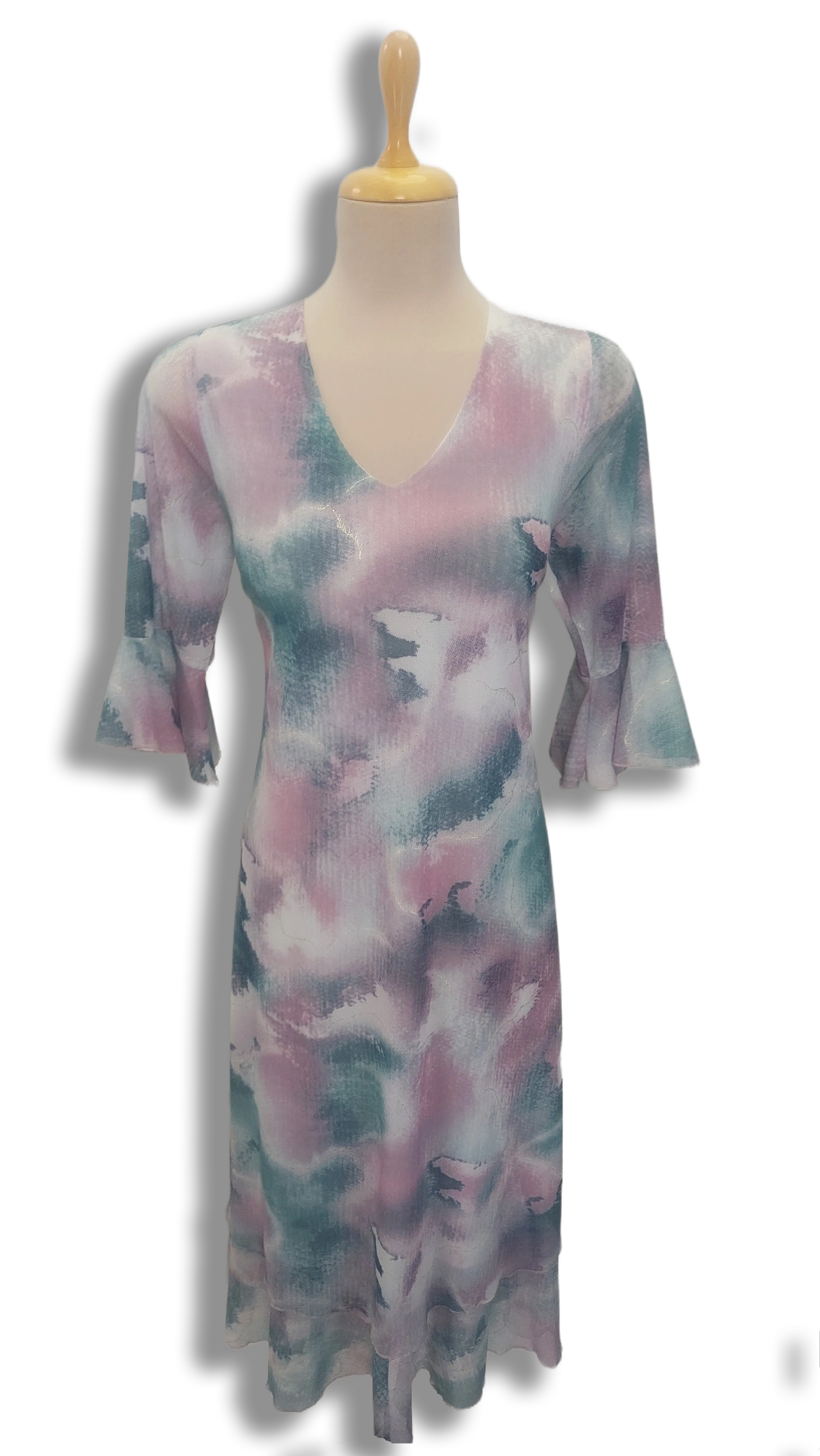 Tara muslin purple pattern dress product image