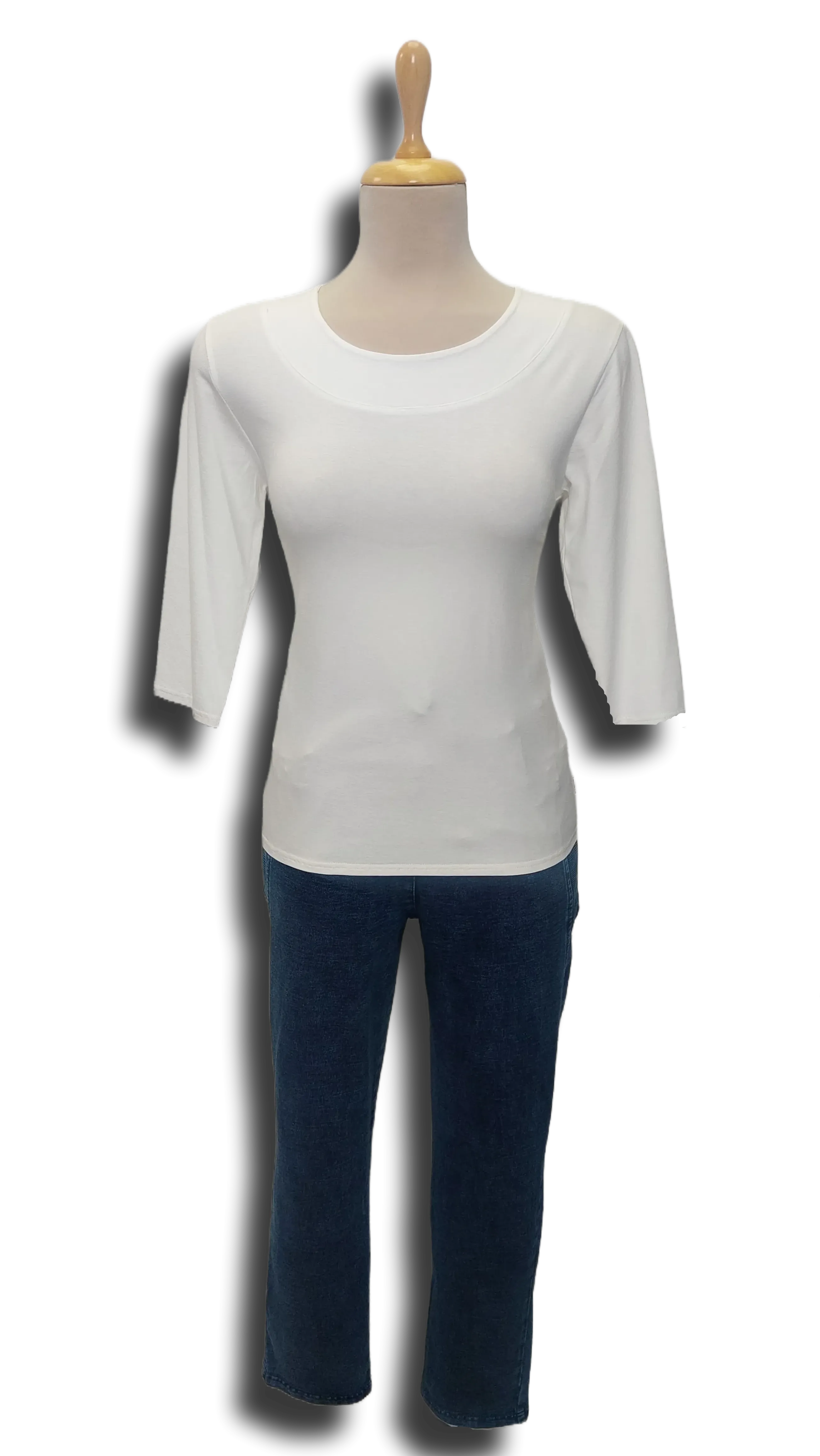Carla cream colored three-quarter sleeve polo product image