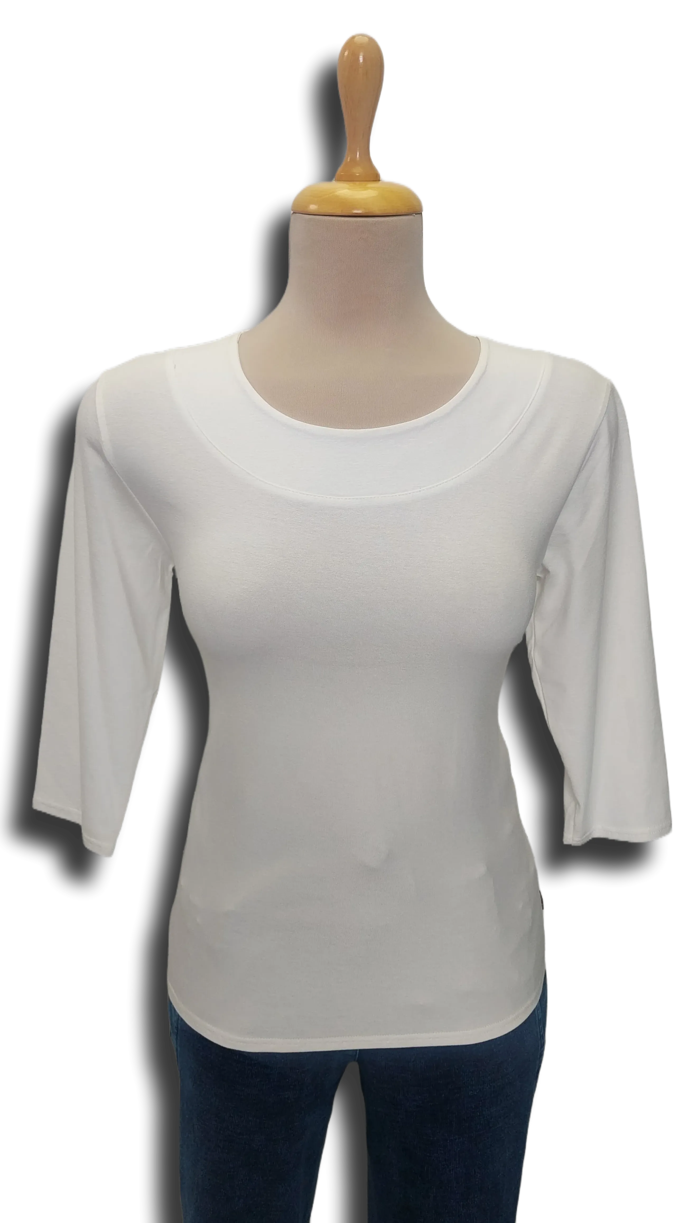 Carla cream colored three-quarter sleeve polo product image