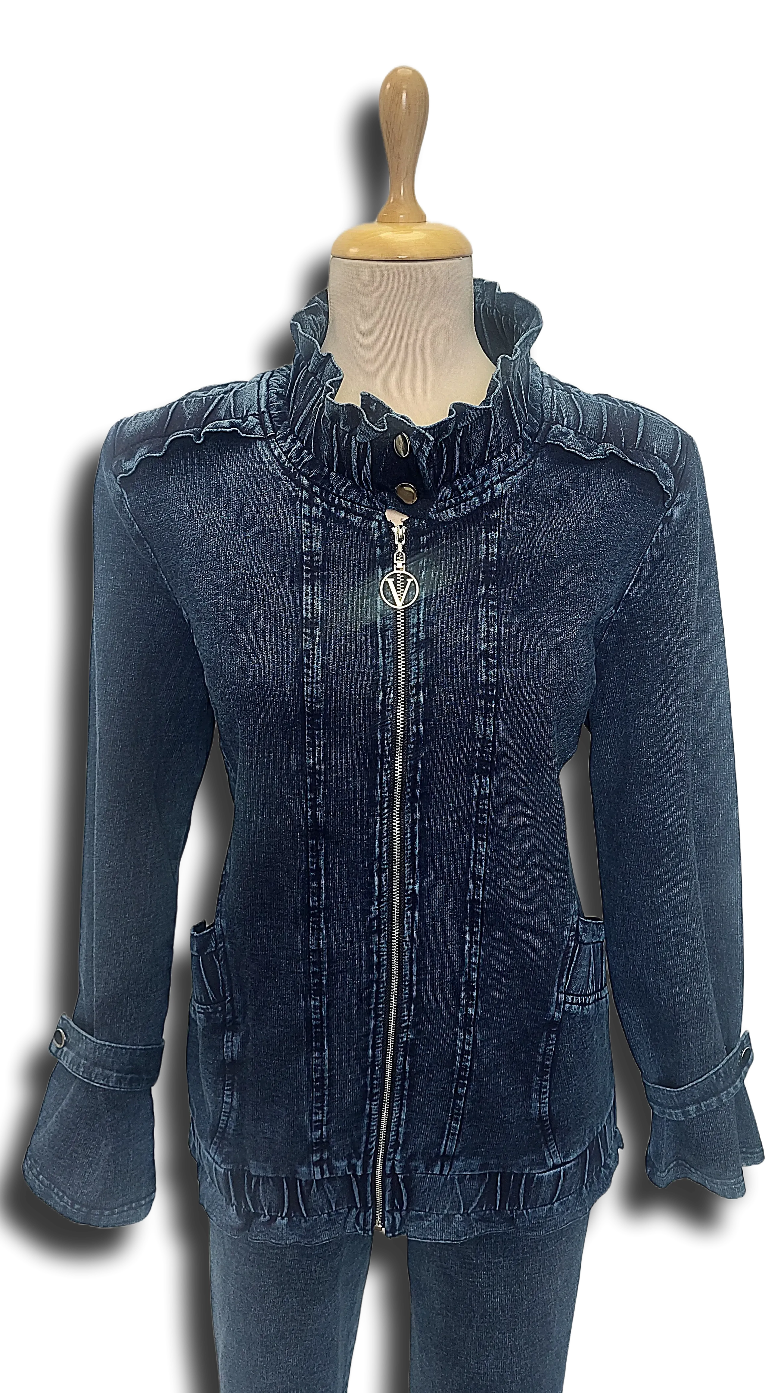 Frizzy denim jeans coat product image