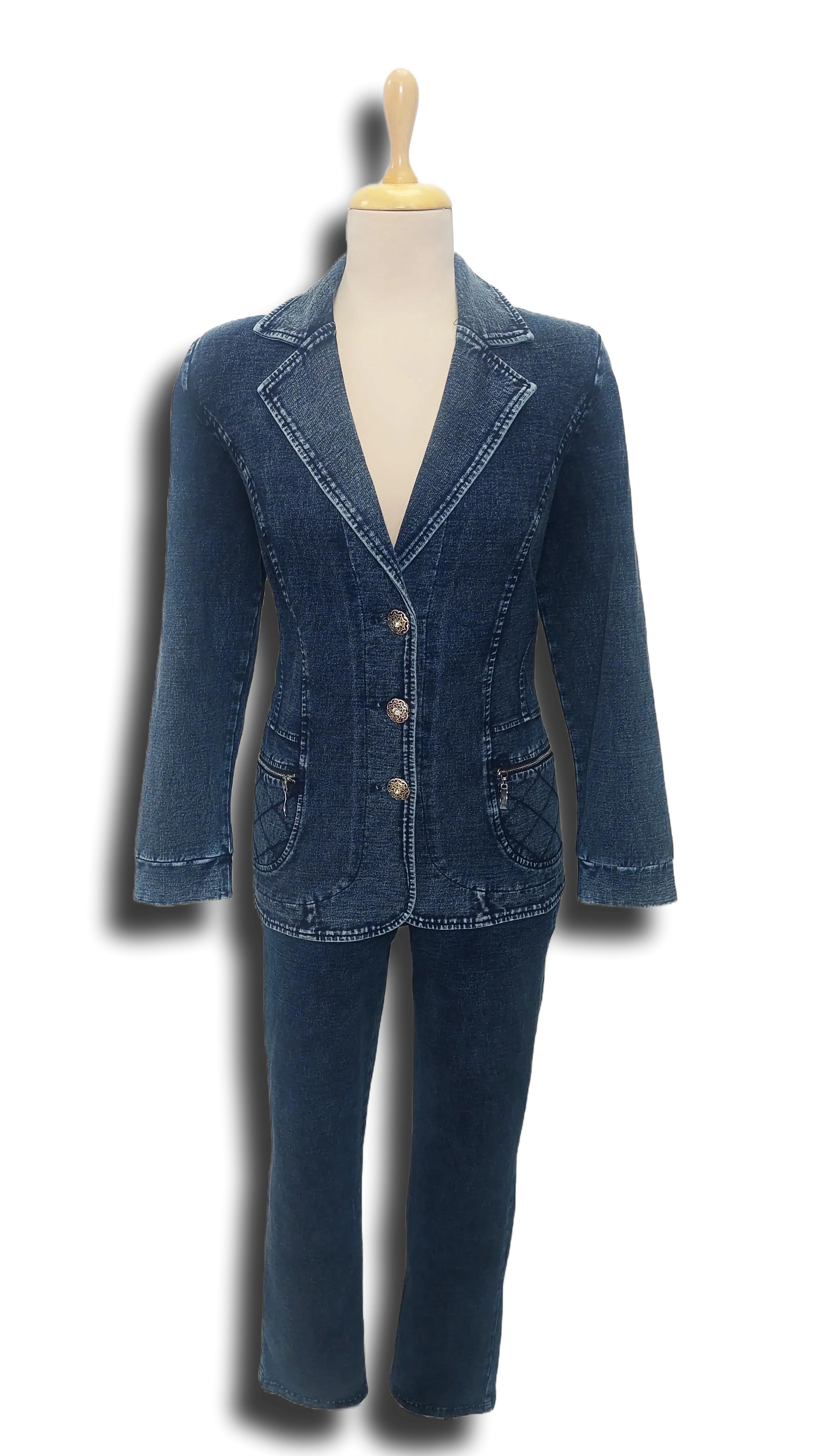 Fruzsi jeans with checkered pockets blazer product image