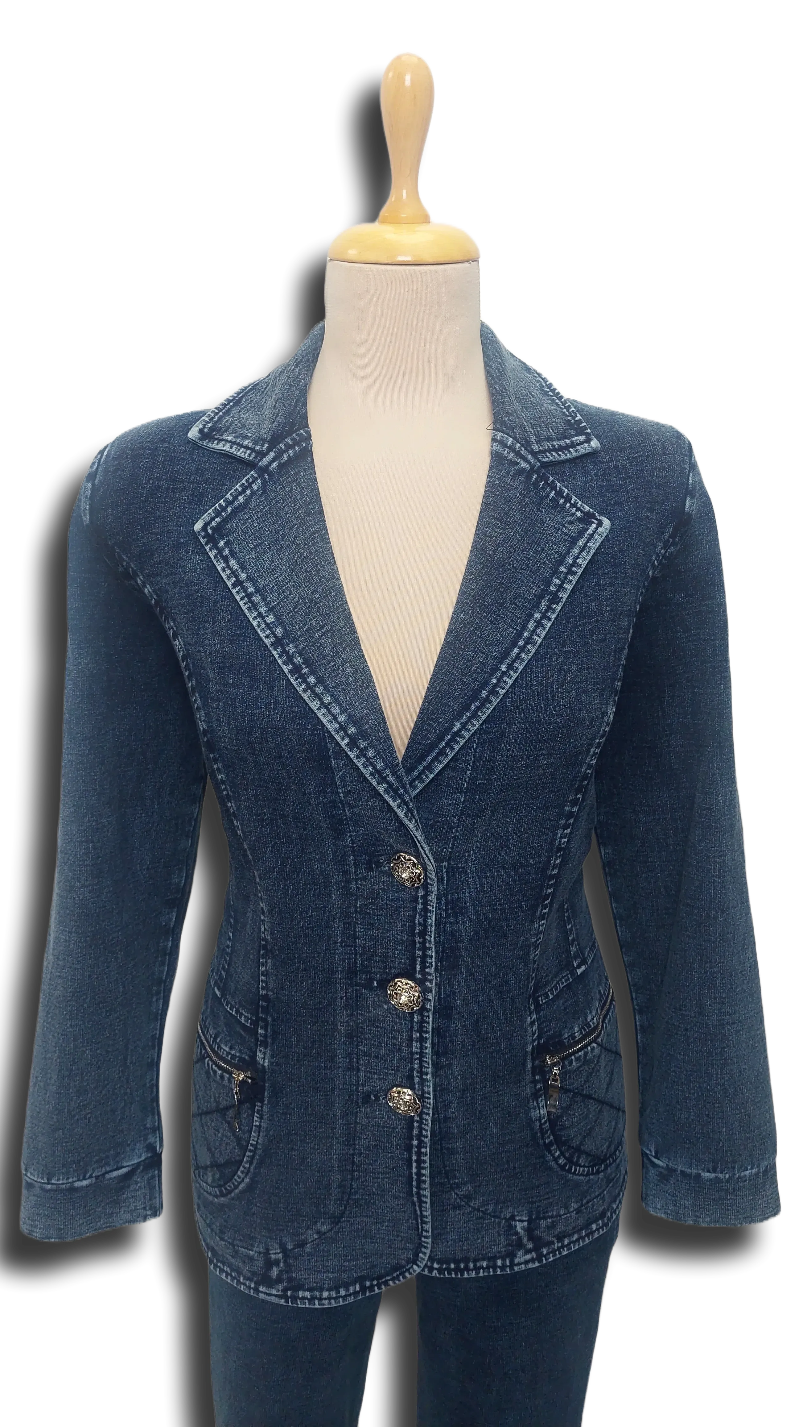 Fruzsi jeans with checkered pockets blazer product image