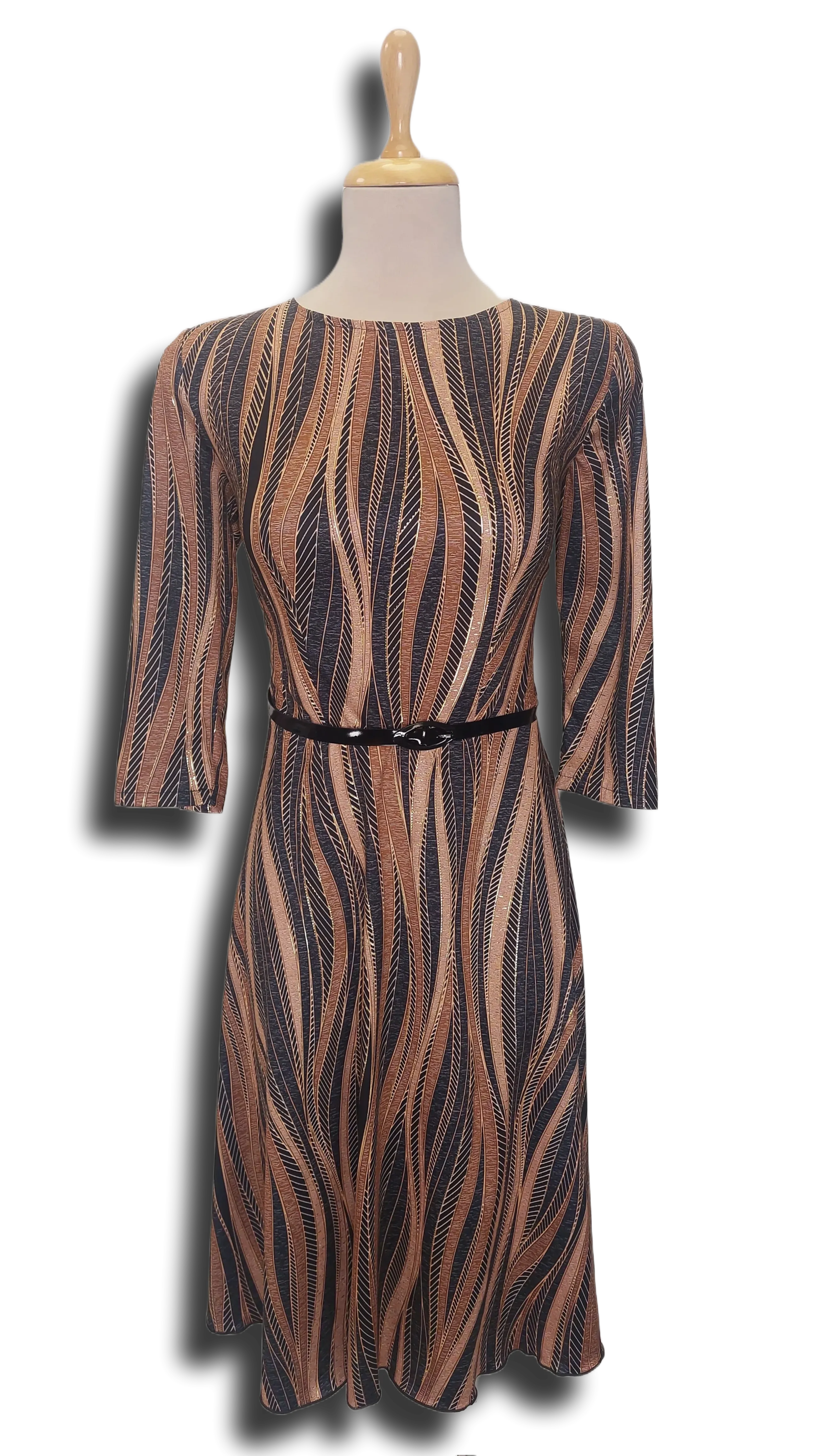 Aniko brown-gold pattern dress product image