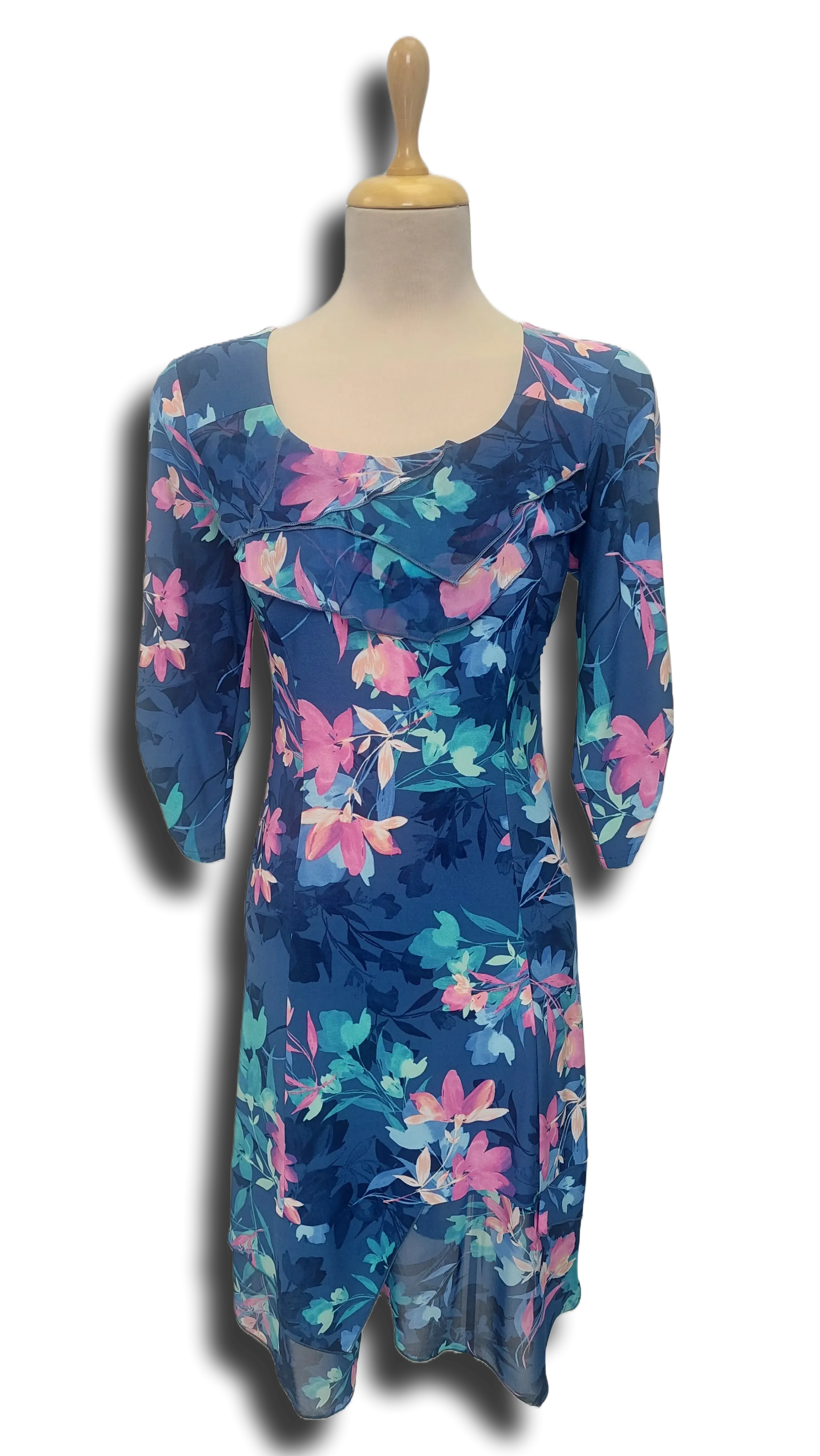 Anna 3/4 sleeve pink floral dress product image