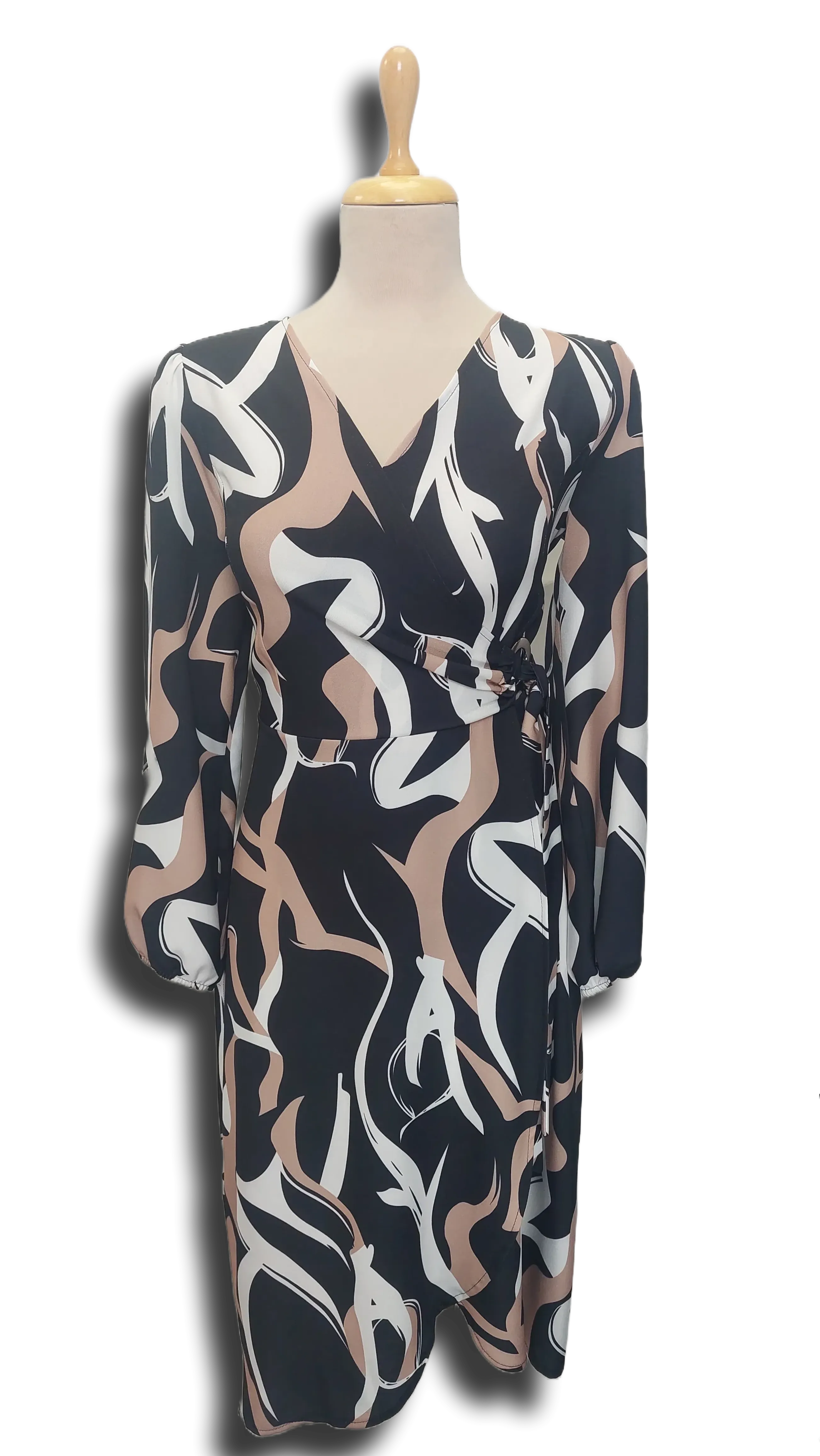 Barbara expanding beige-black pattern dress product image