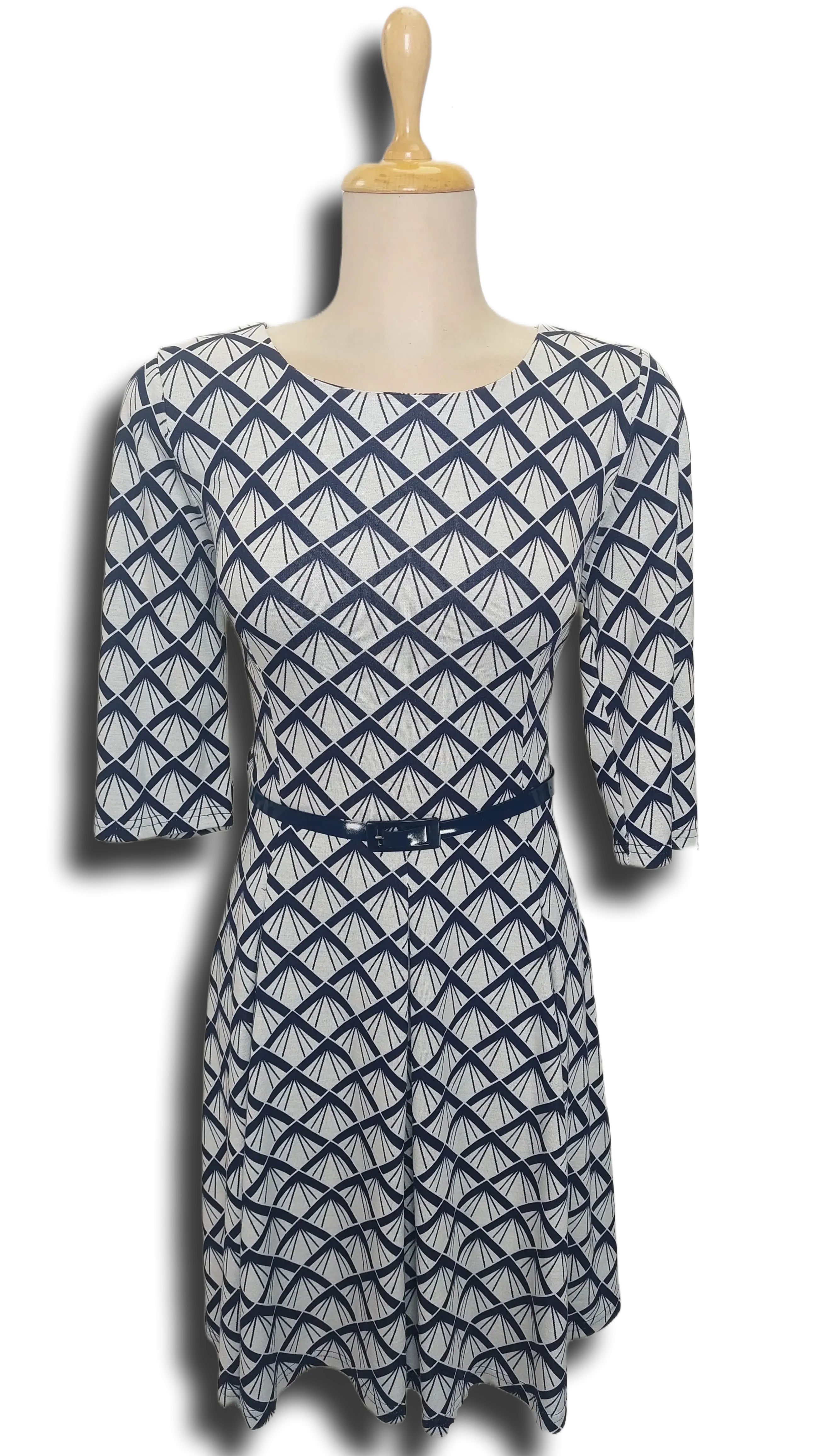 Anita dark blue and white checkered dress product image
