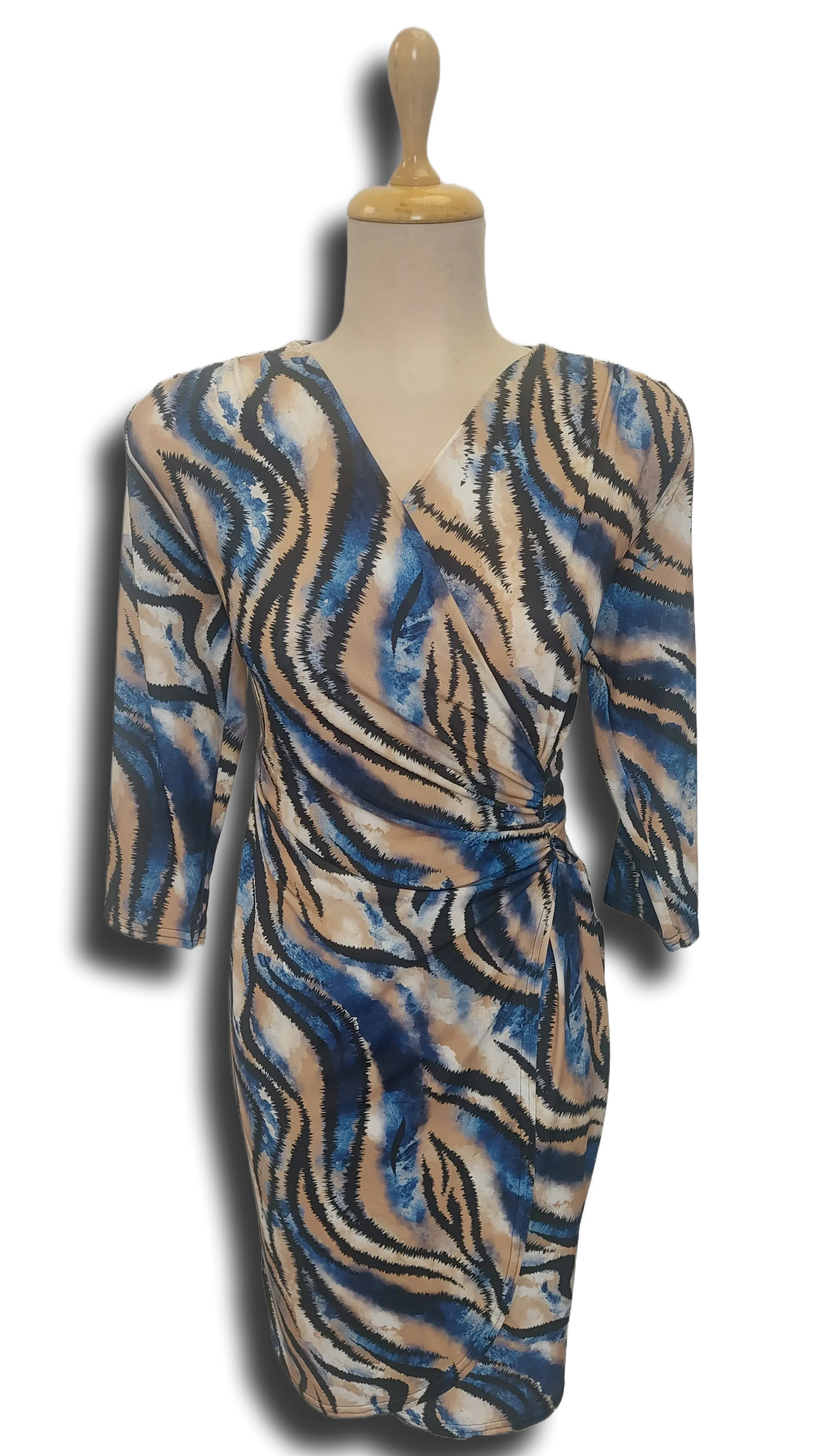 Blue-beige pattern drawn by Réka dress product image