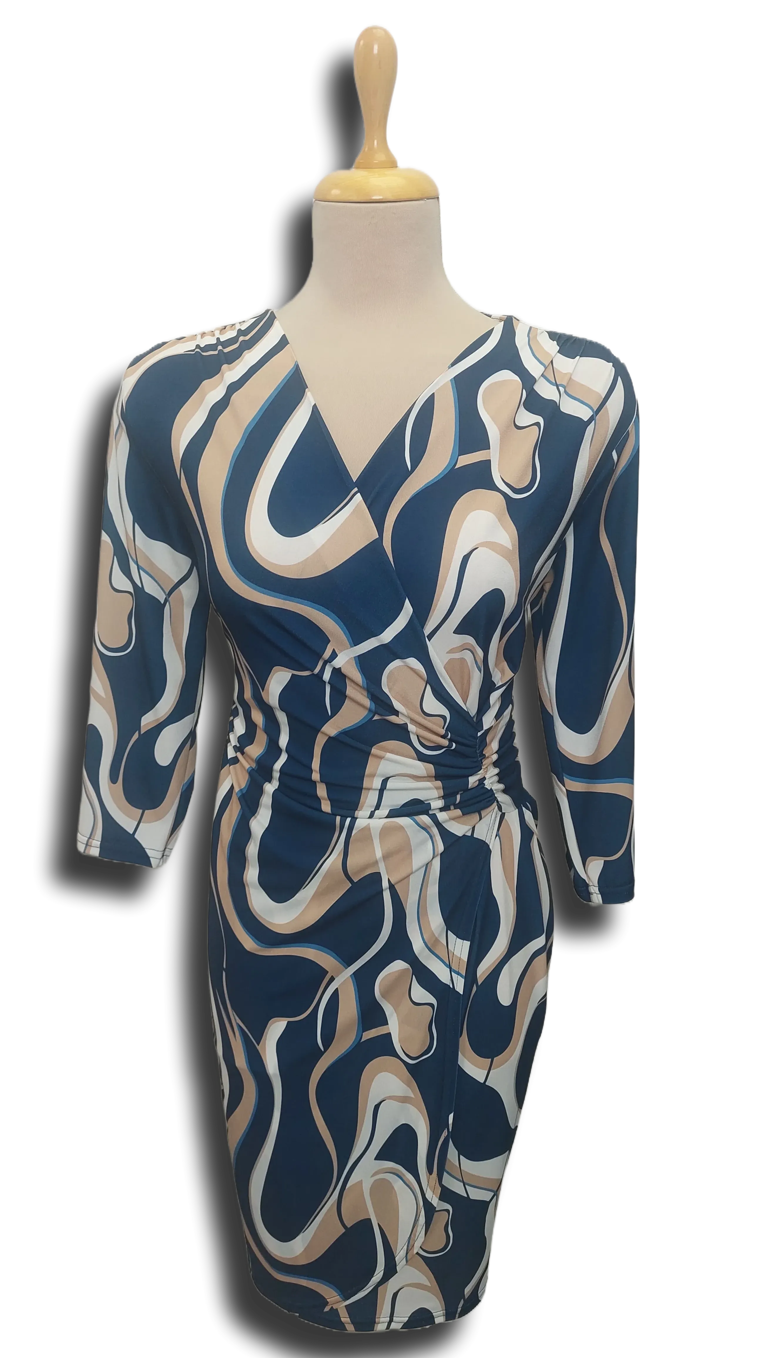 Réka drawn dark blue pattern dress product image